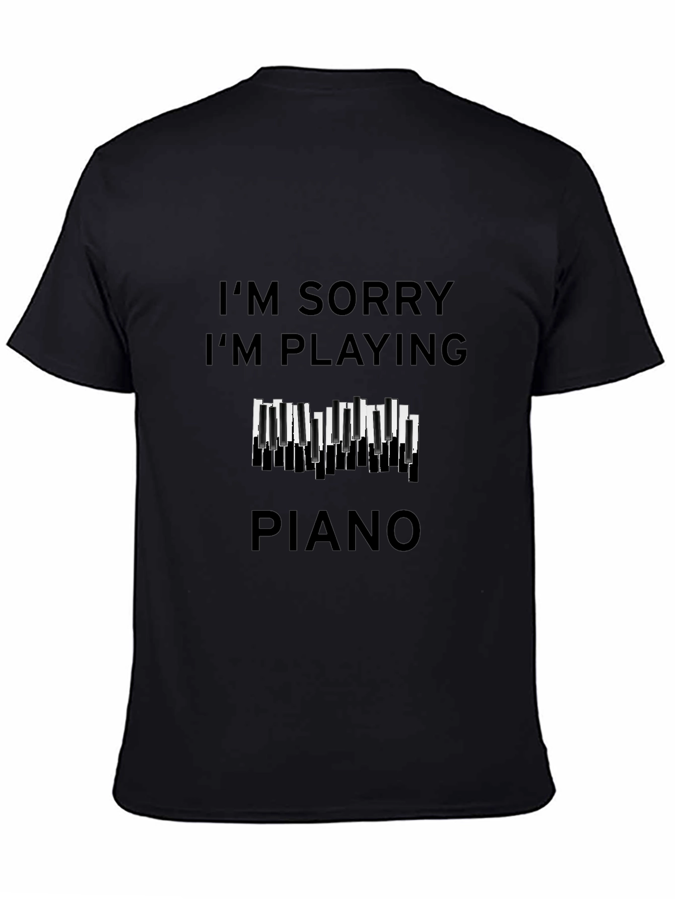 Camiseta Negra Piano: Disculpa Musical