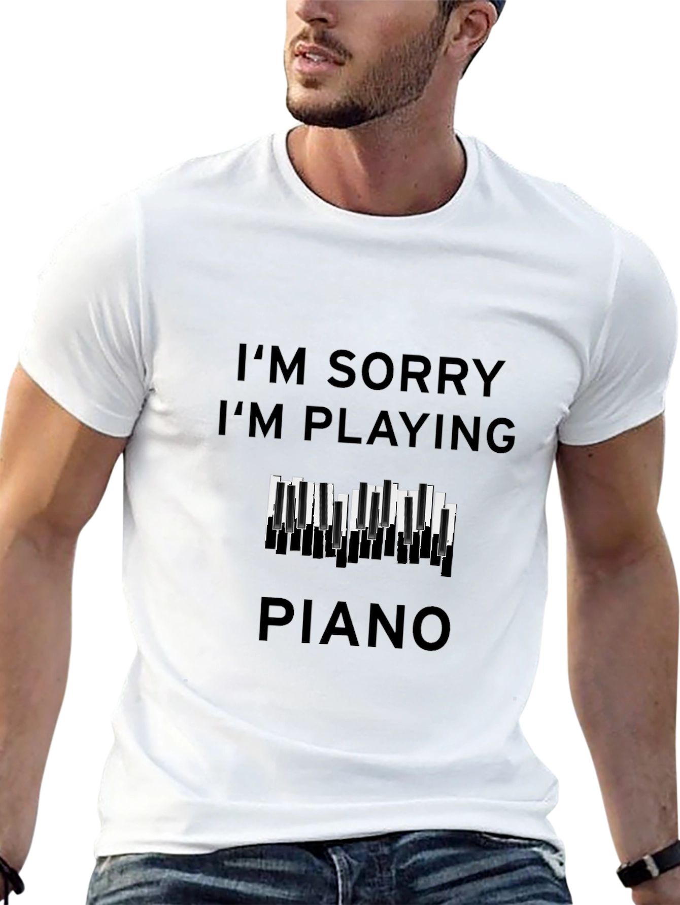 Camiseta Negra Piano: Disculpa Musical