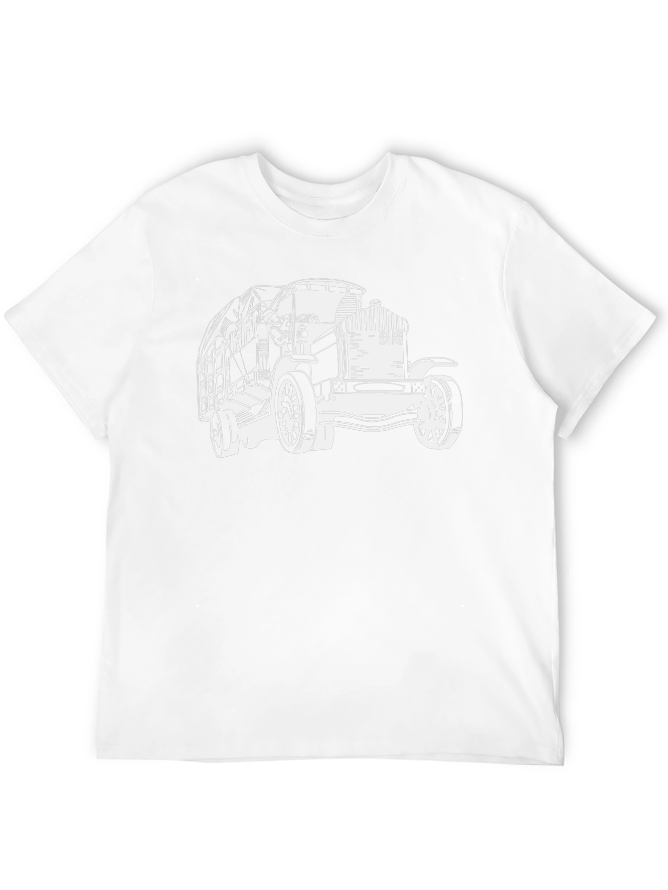 Camiseta Negra con Diseño de Camión Clásico Británico