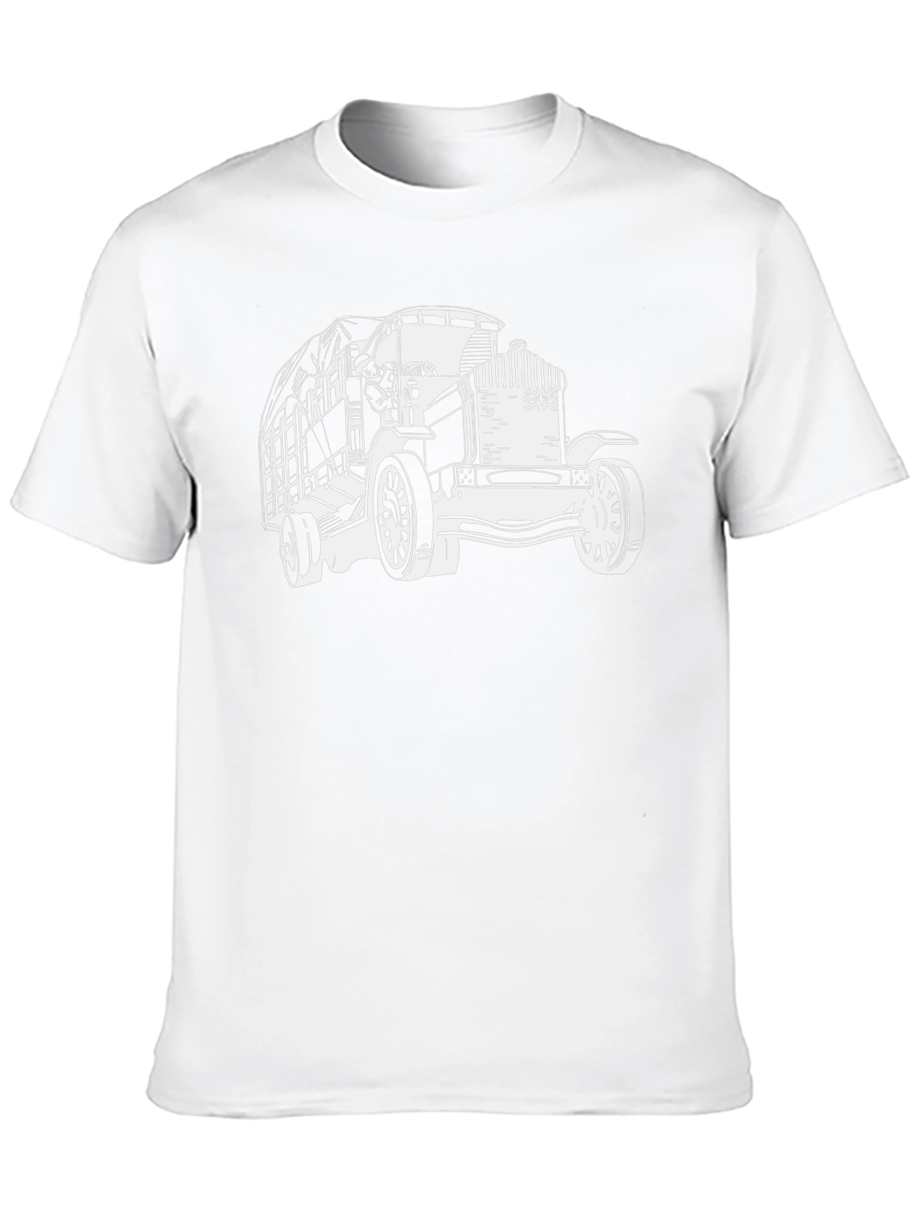 Camiseta Negra con Diseño de Camión Clásico Británico