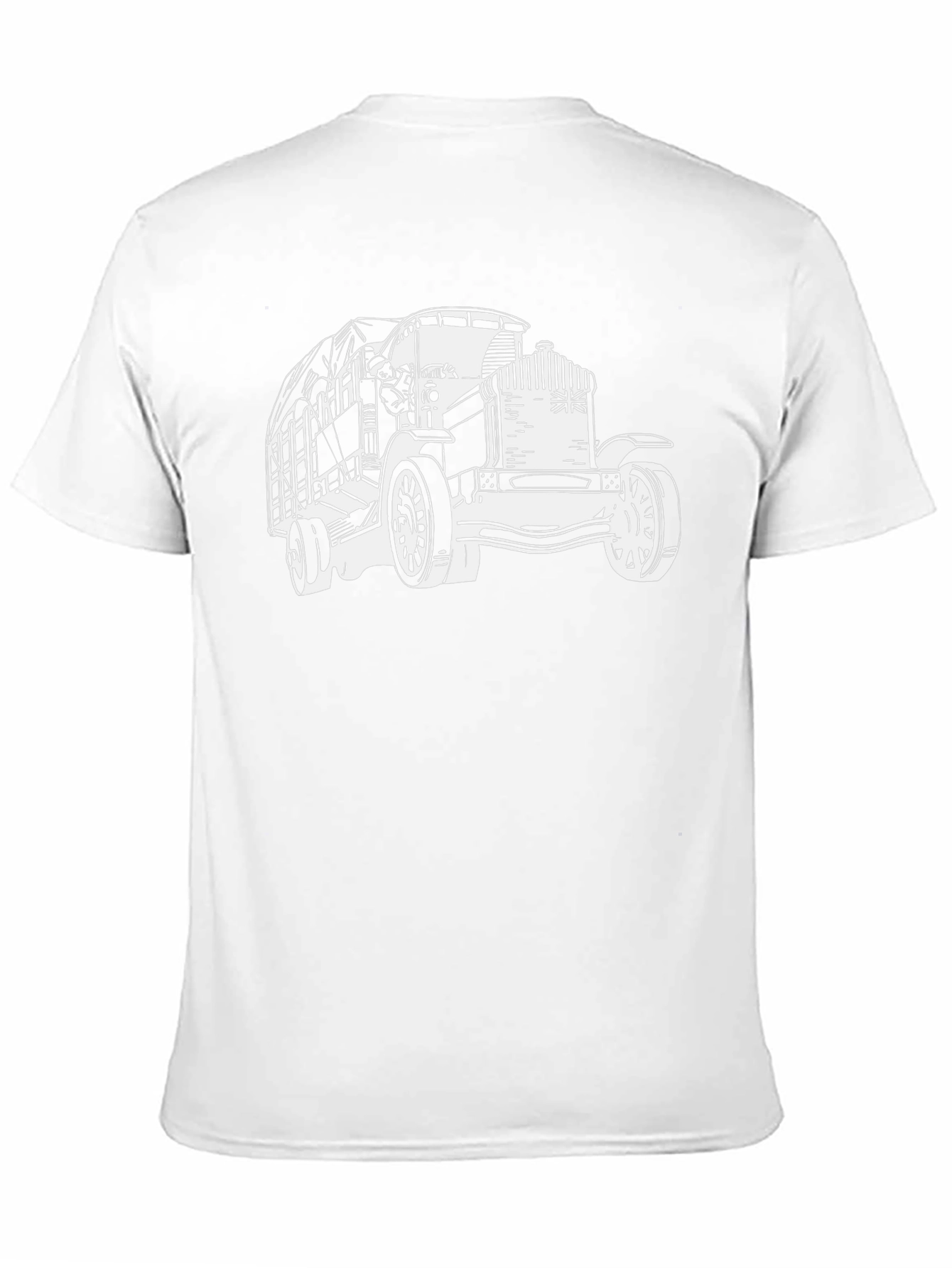 Camiseta Negra con Diseño de Camión Clásico Británico