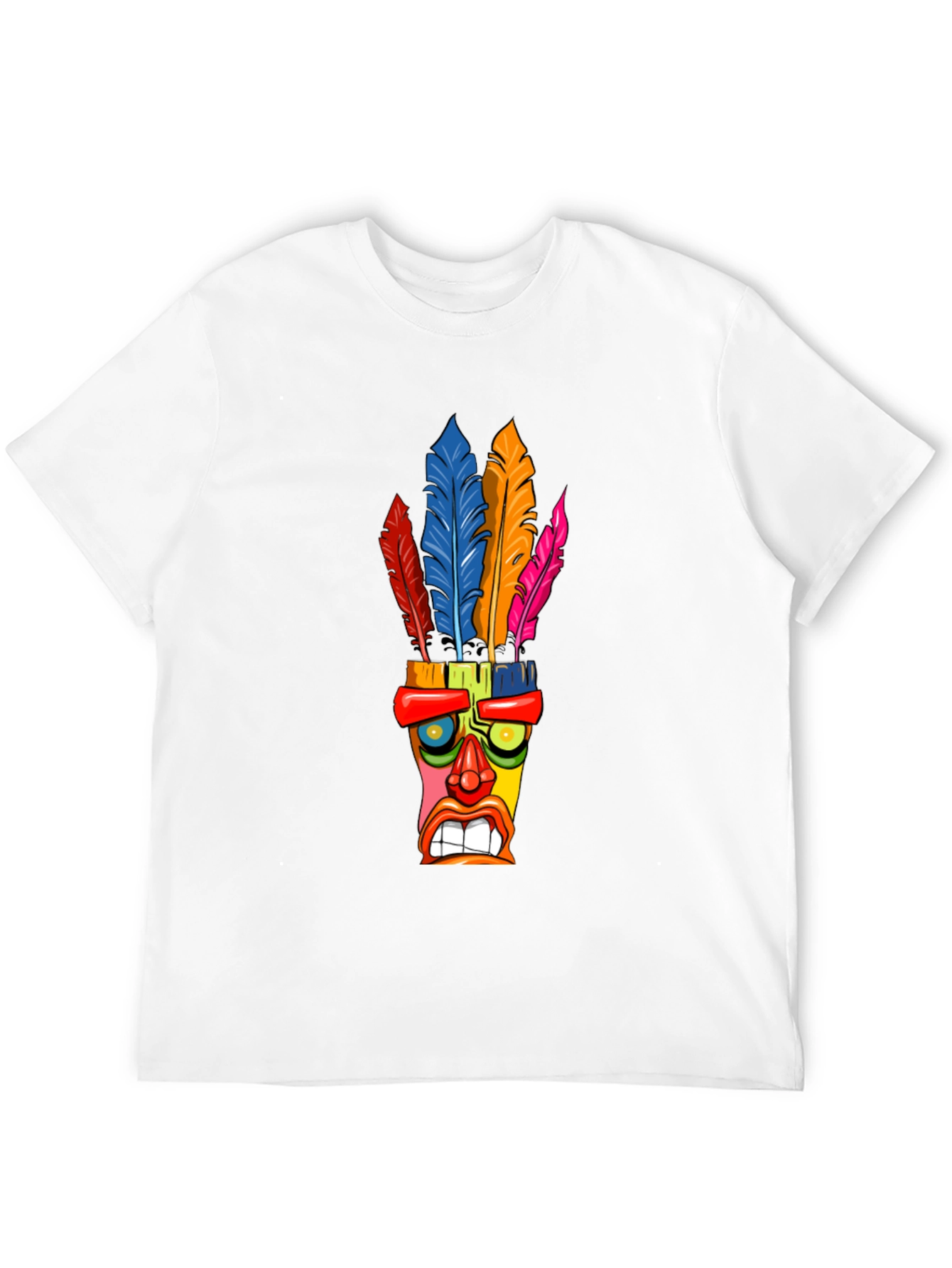 Camiseta Negra con Diseño Tiki Tribal