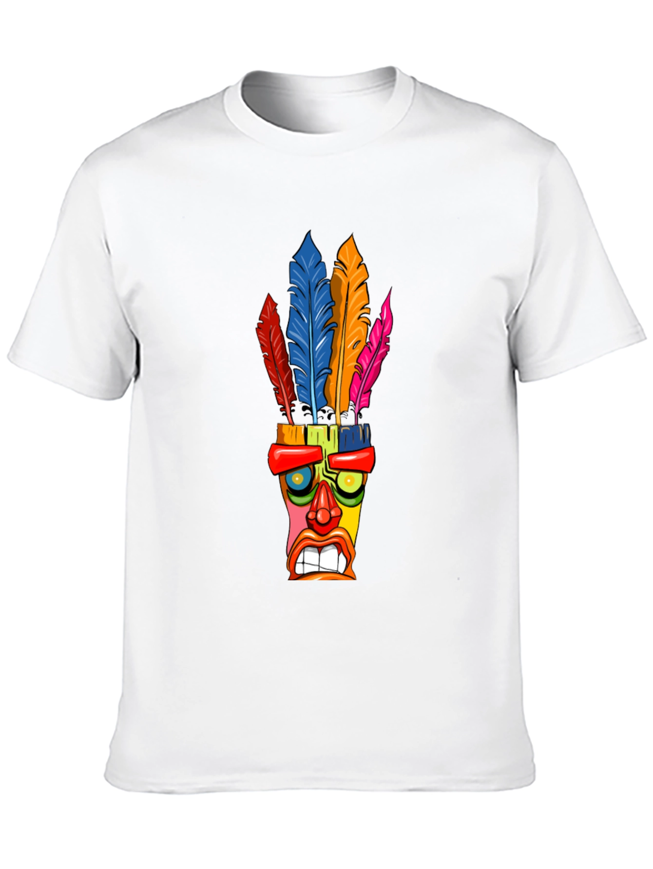 Camiseta Negra con Diseño Tiki Tribal