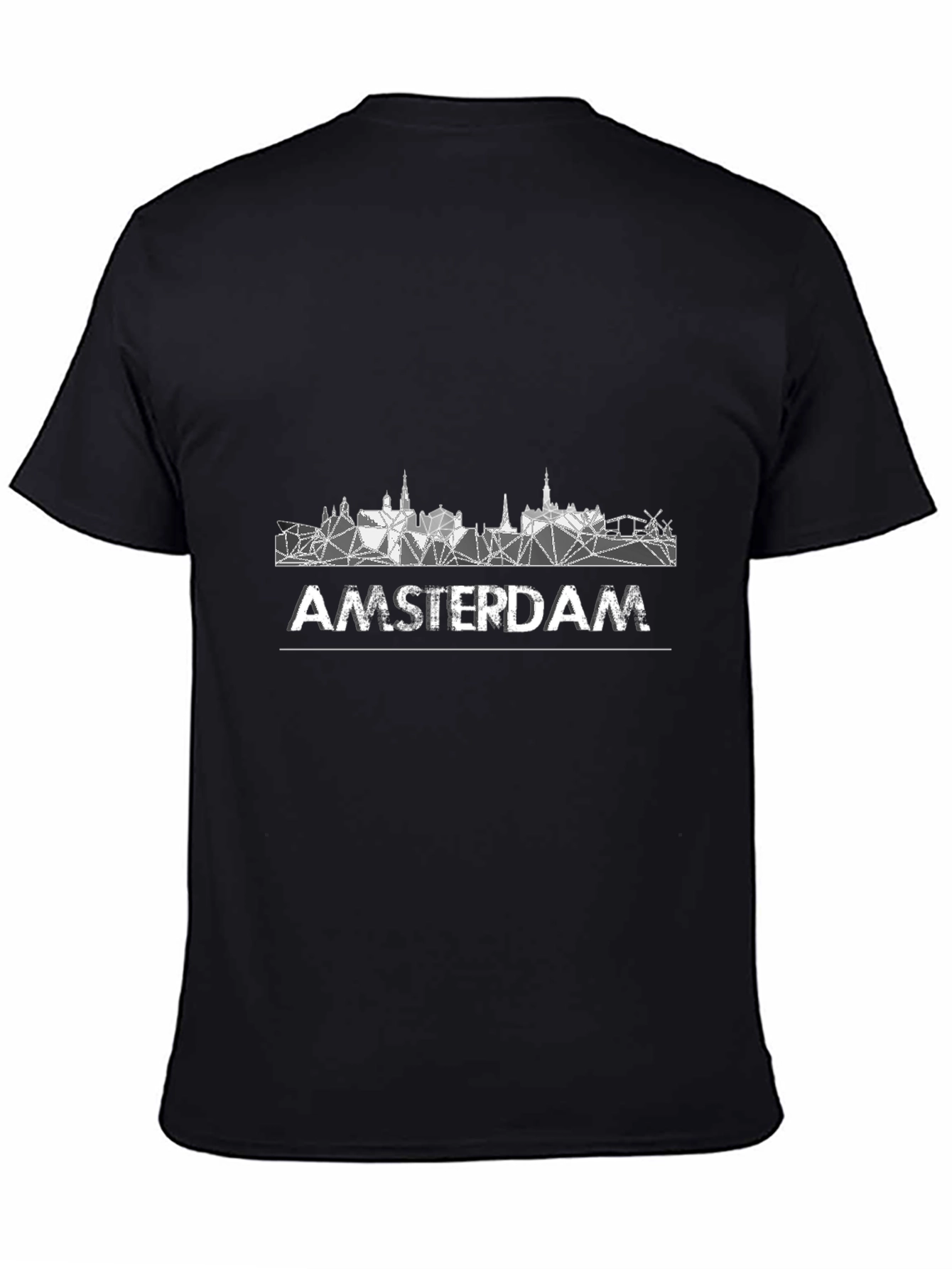 Camiseta Negra Hombre - Diseño Amsterdam