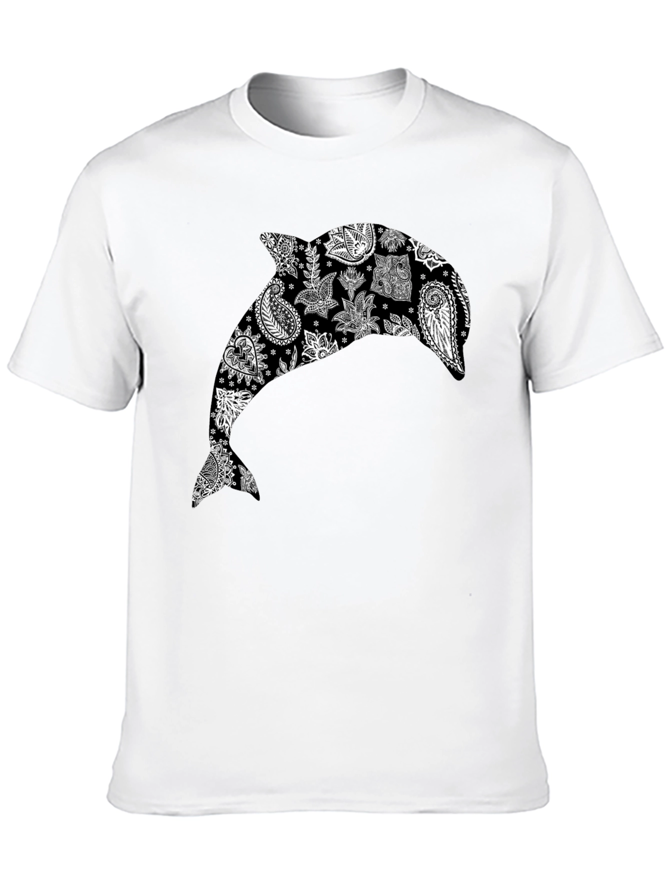Camiseta Negra con Delfín Estampado