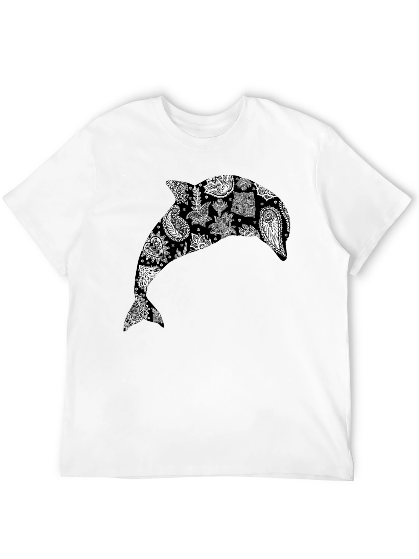 Camiseta Negra con Delfín Estampado