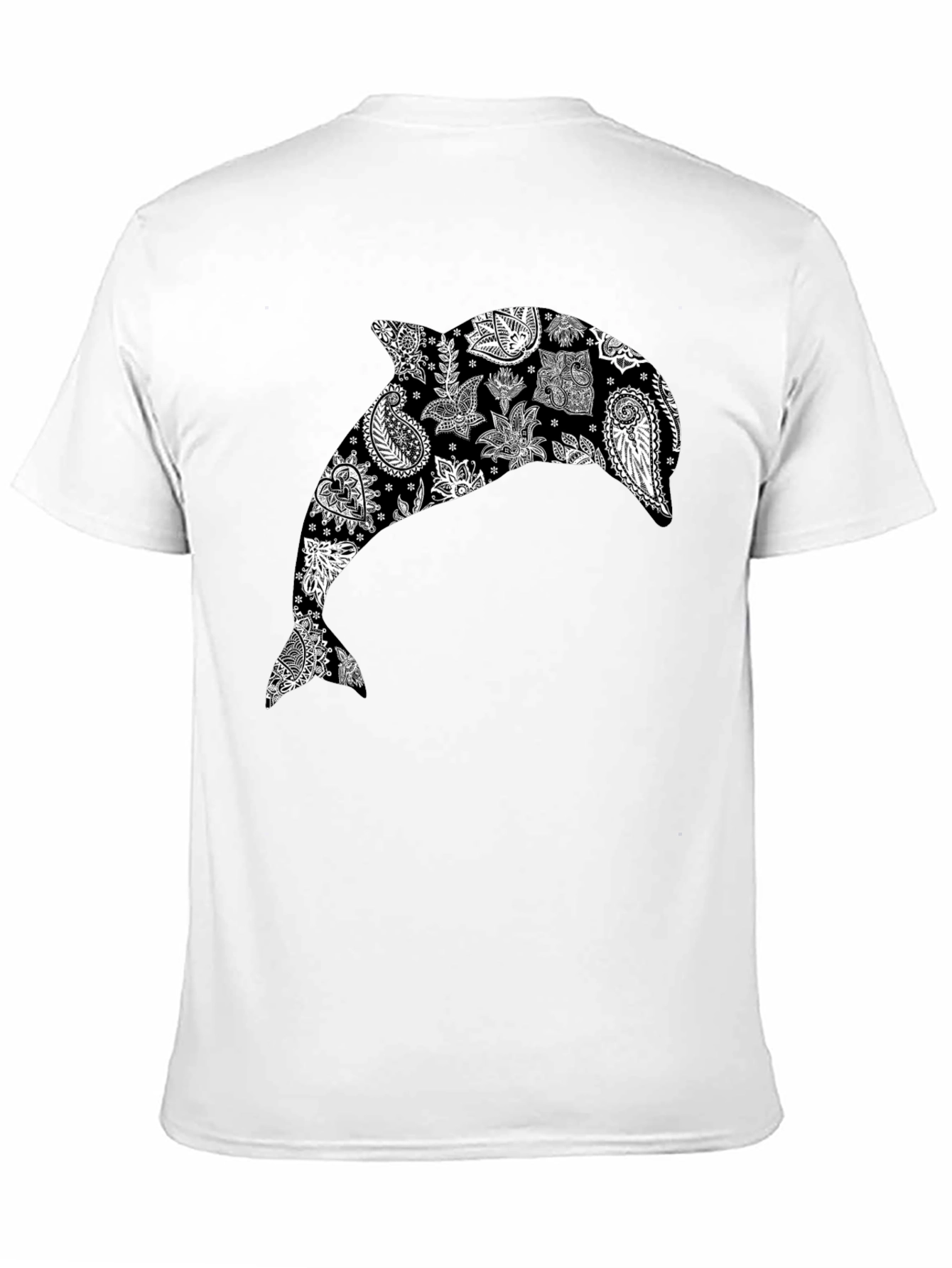 Camiseta Negra con Delfín Estampado