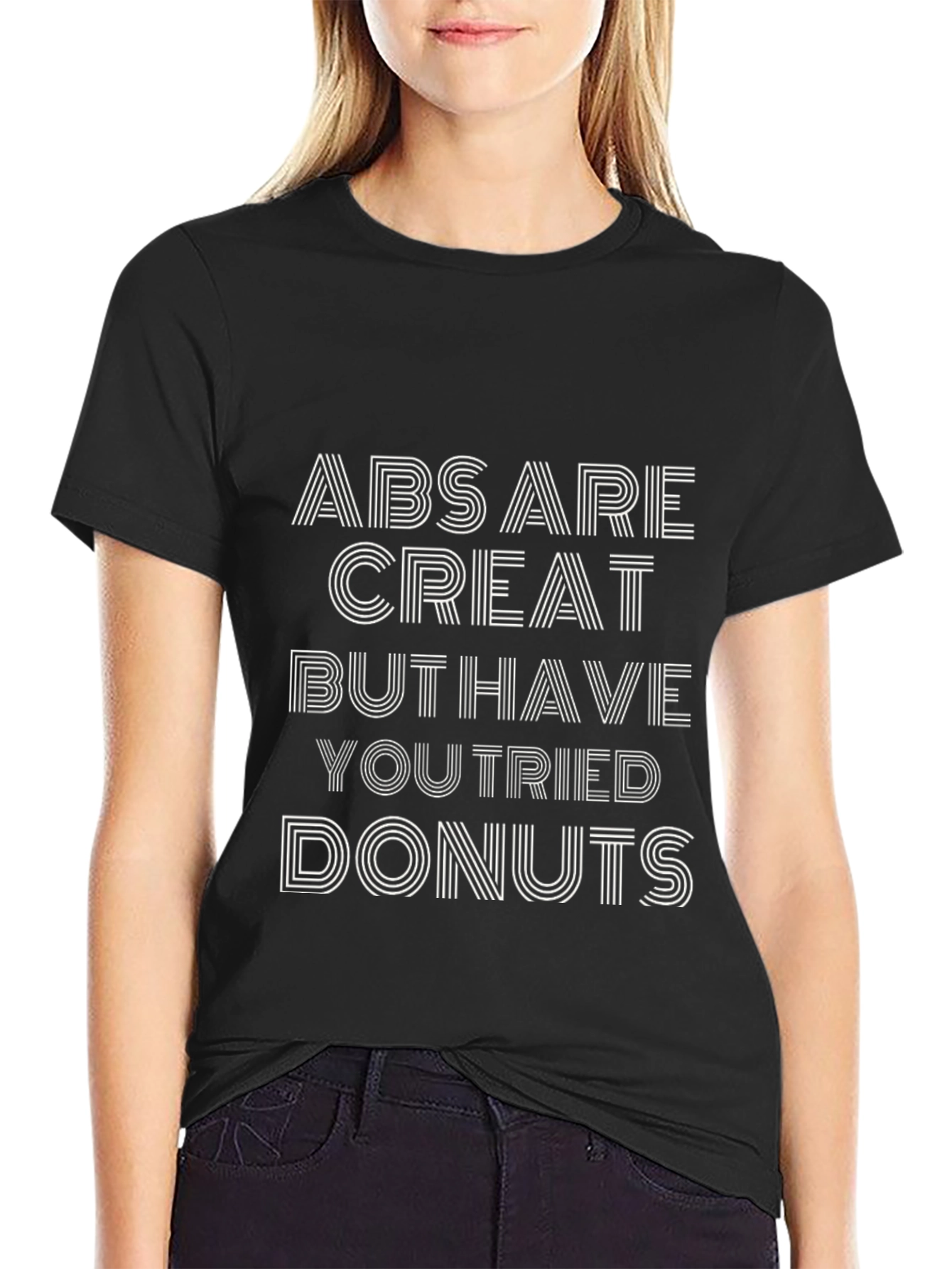 Camiseta Divertida: Abs are Great but Donuts?