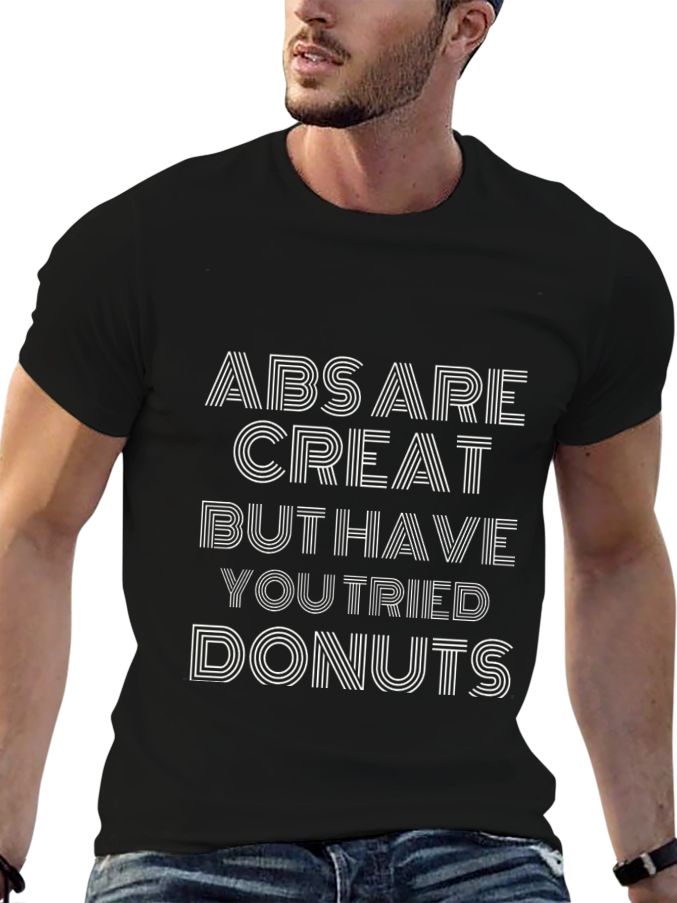 Camiseta Divertida: Abs are Great but Donuts?