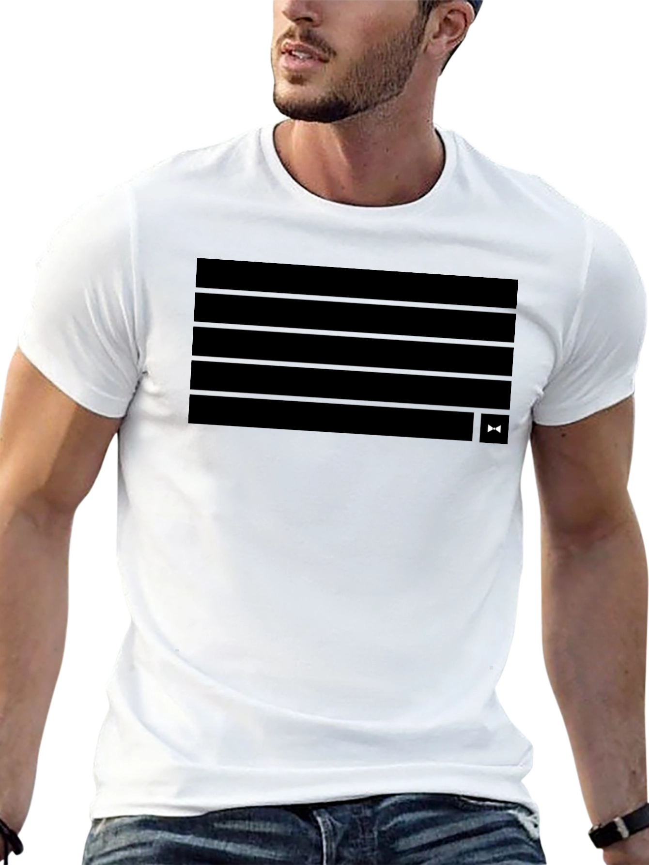Camiseta Negra Hombre Diseño Moderno