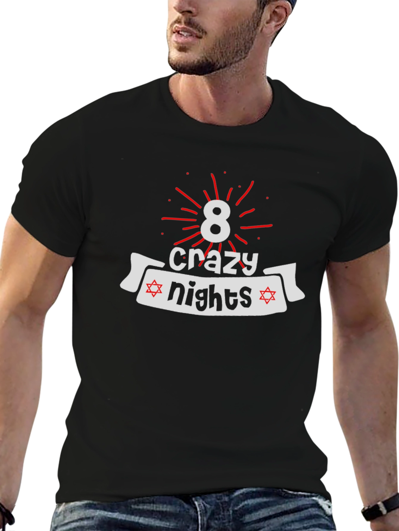 Camiseta Negra 8 Noches Locas Janucá