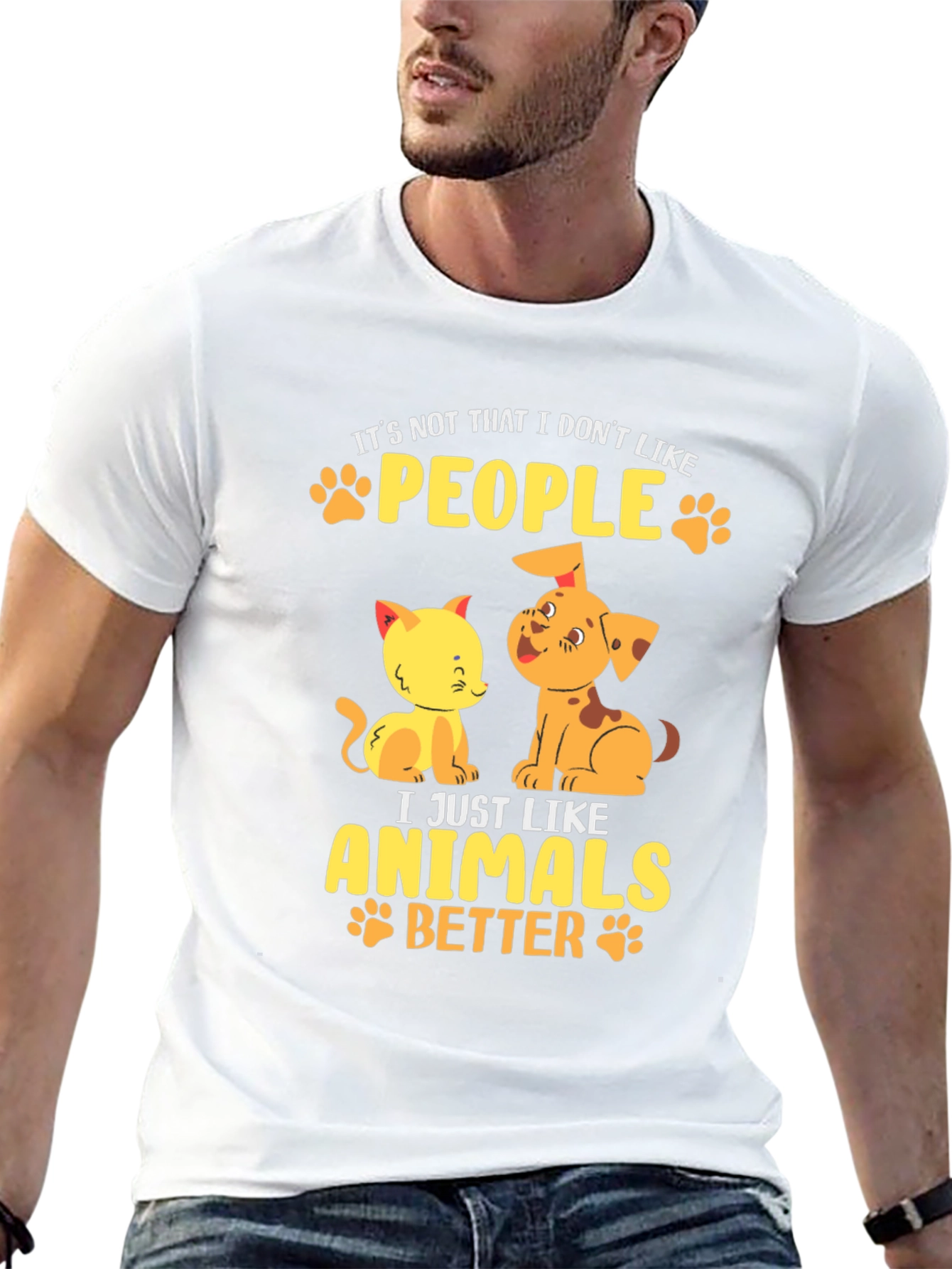 Camiseta Negra con Diseño de Mascotas: Amo los Animales