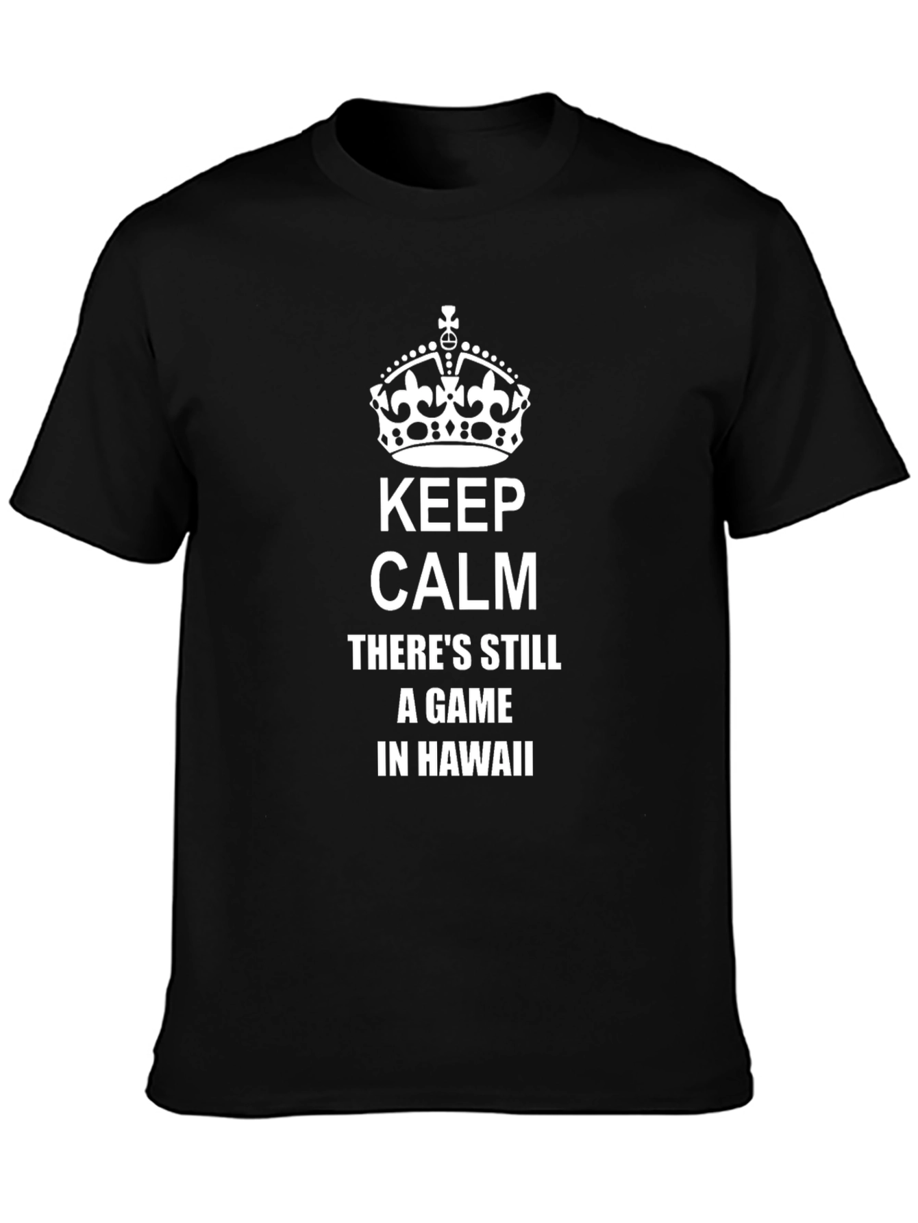Camiseta Negra: Keep Calm Juego en Hawaii