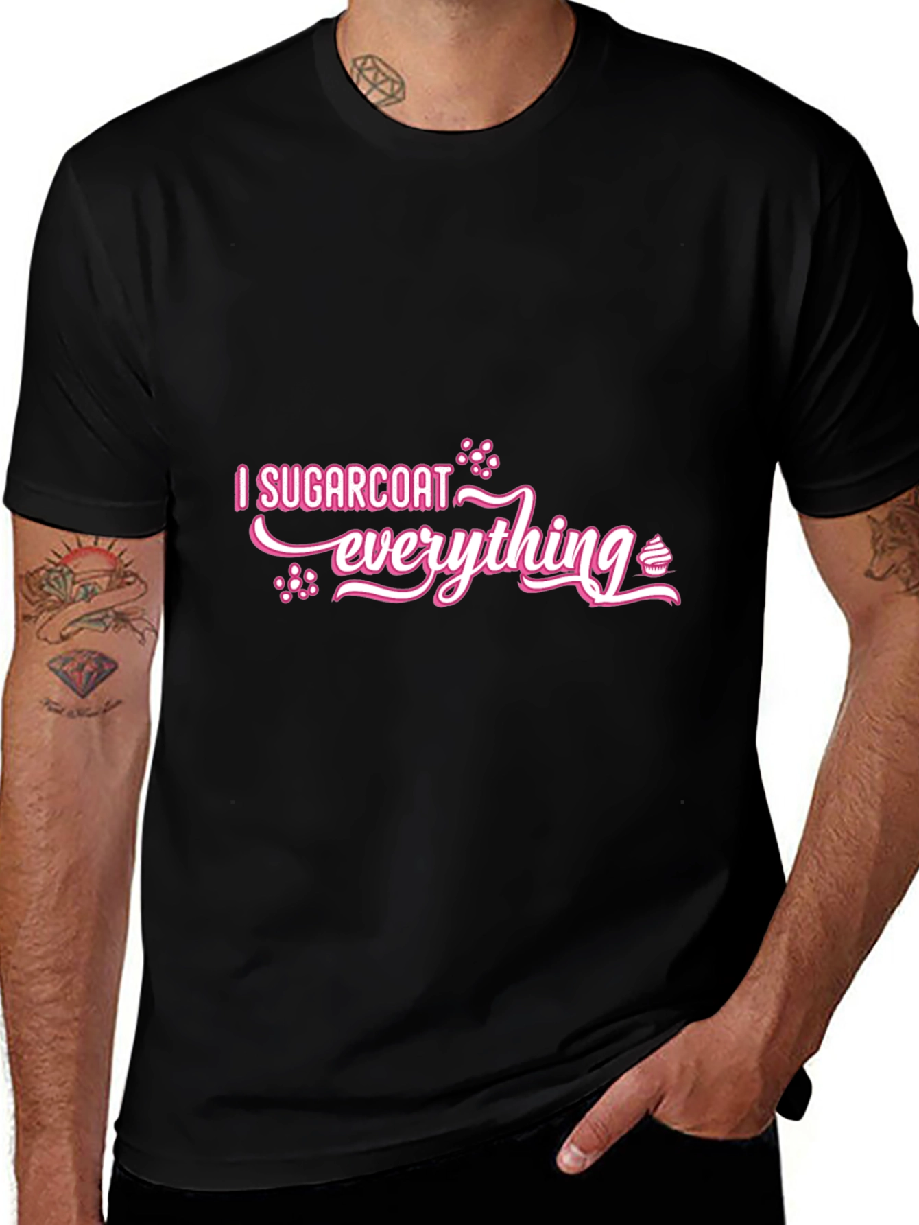Camiseta Negra I Sugarcoat Everything