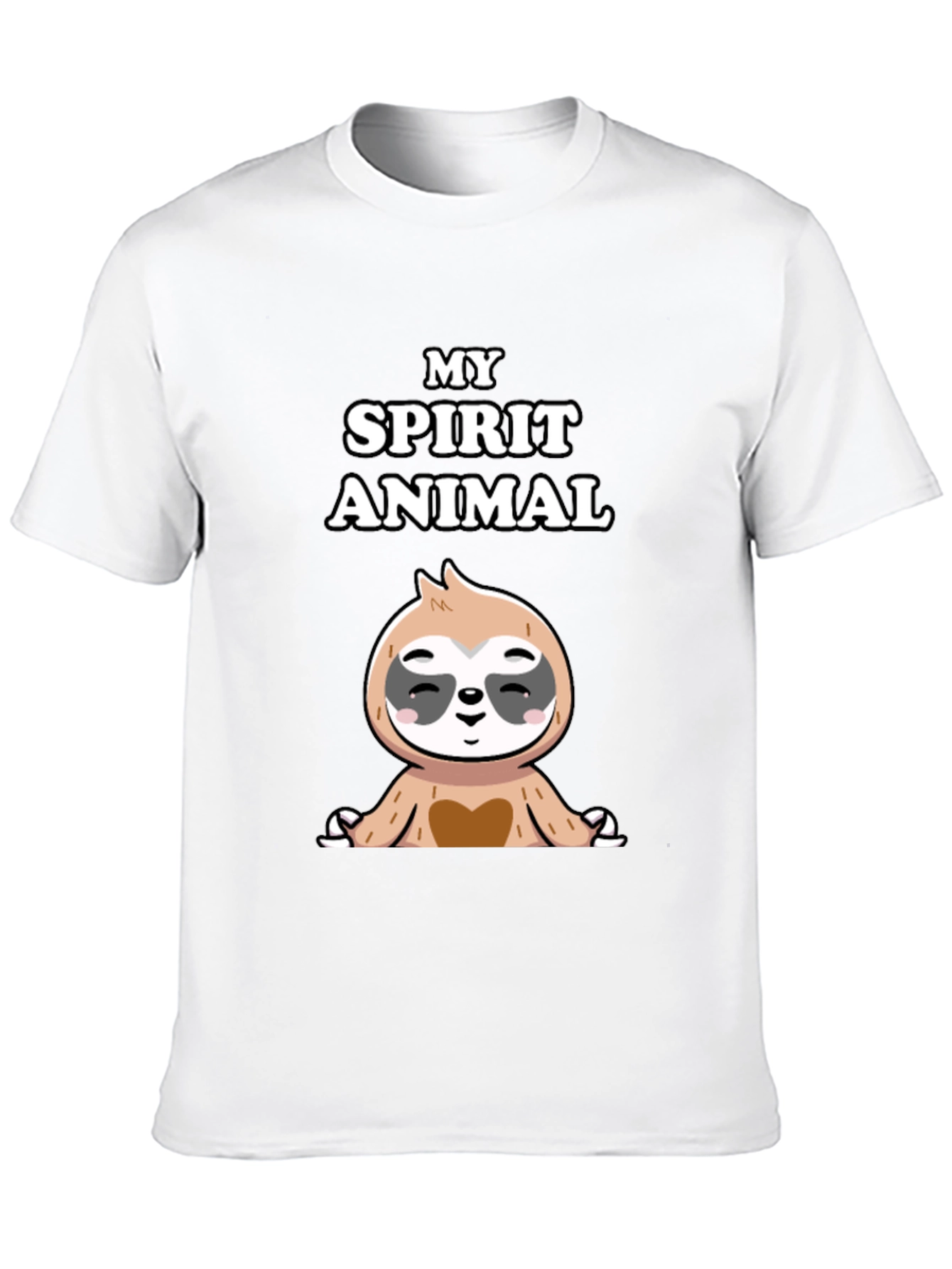 Camiseta Negra con Diseño de Perezoso Zen