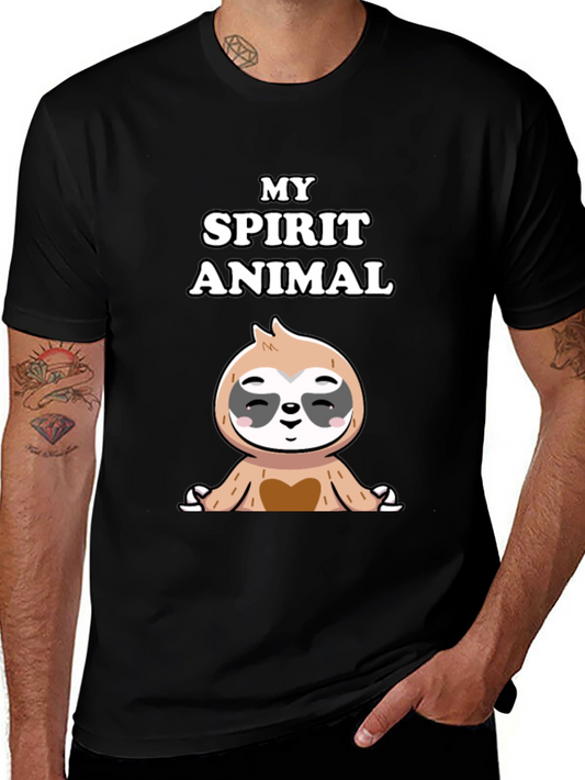 Camiseta Negra con Diseño de Perezoso Zen