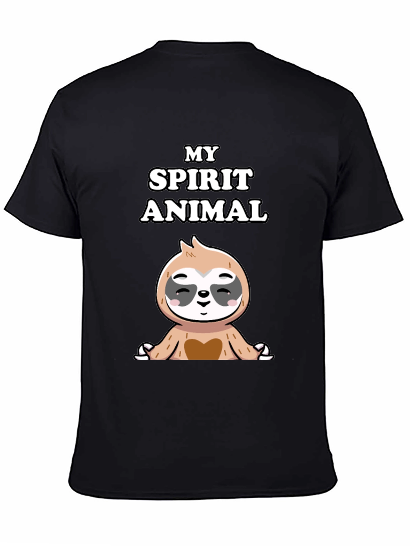Camiseta Negra con Diseño de Perezoso Zen