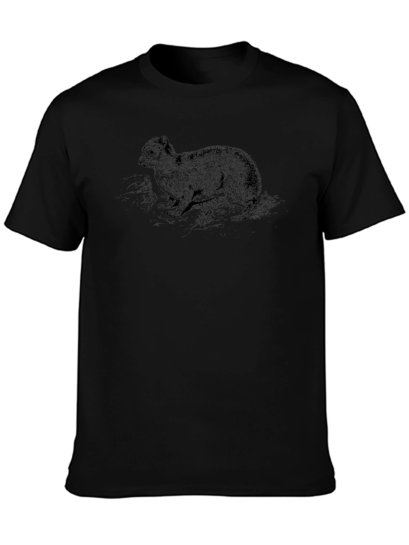 Camiseta Negra con Diseño Animal Gráfico para Hombre