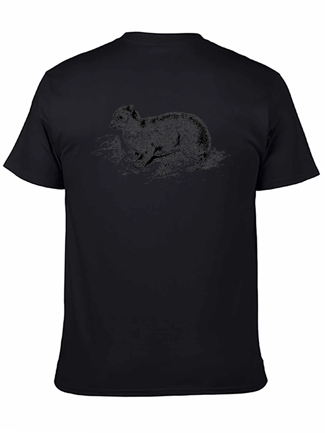 Camiseta Negra con Diseño Animal Gráfico para Hombre