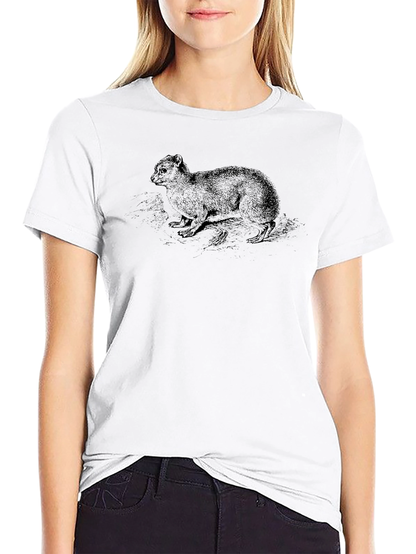 Camiseta Negra con Diseño Animal Gráfico para Hombre