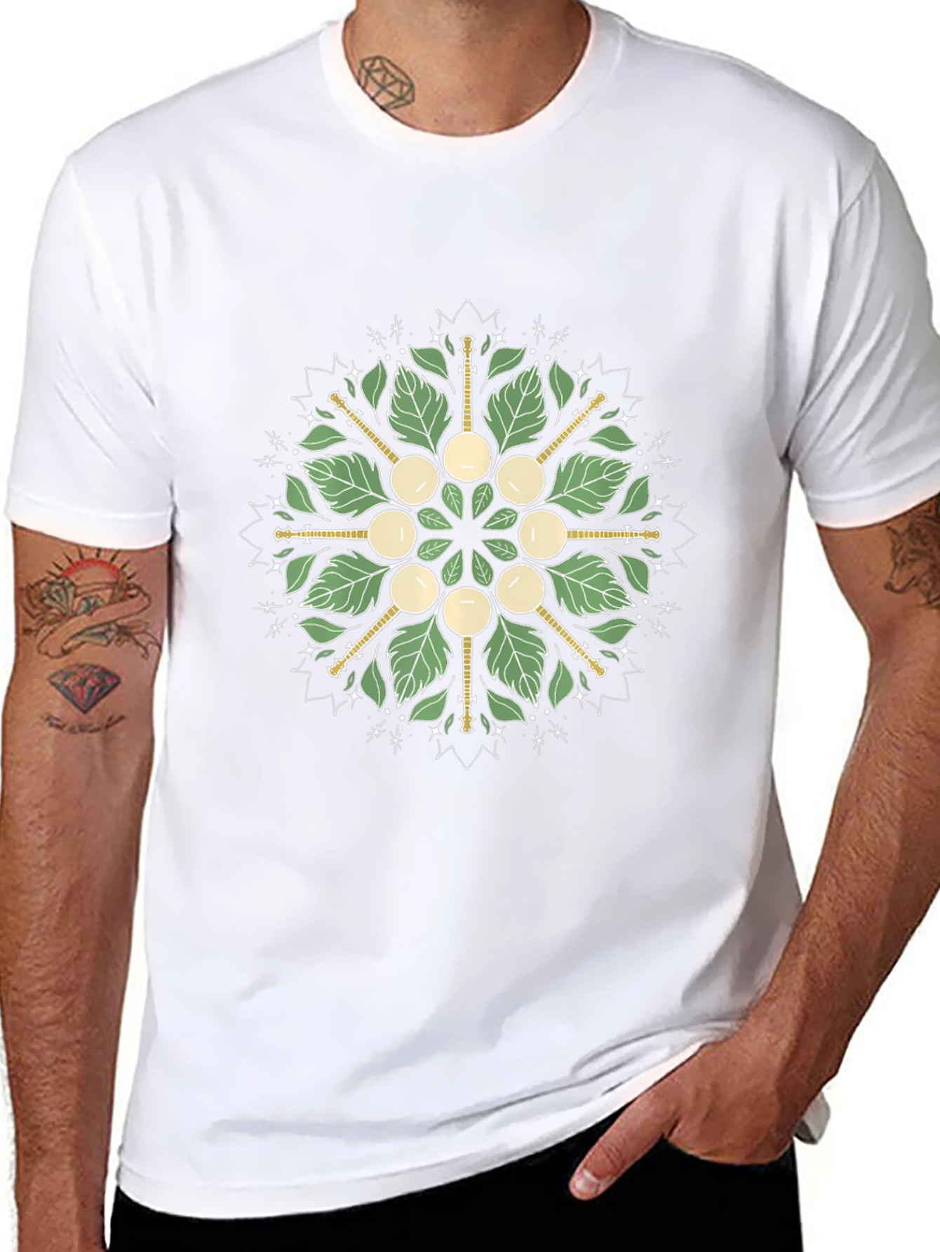 Camiseta Negra con Diseño Mandala de Banyo