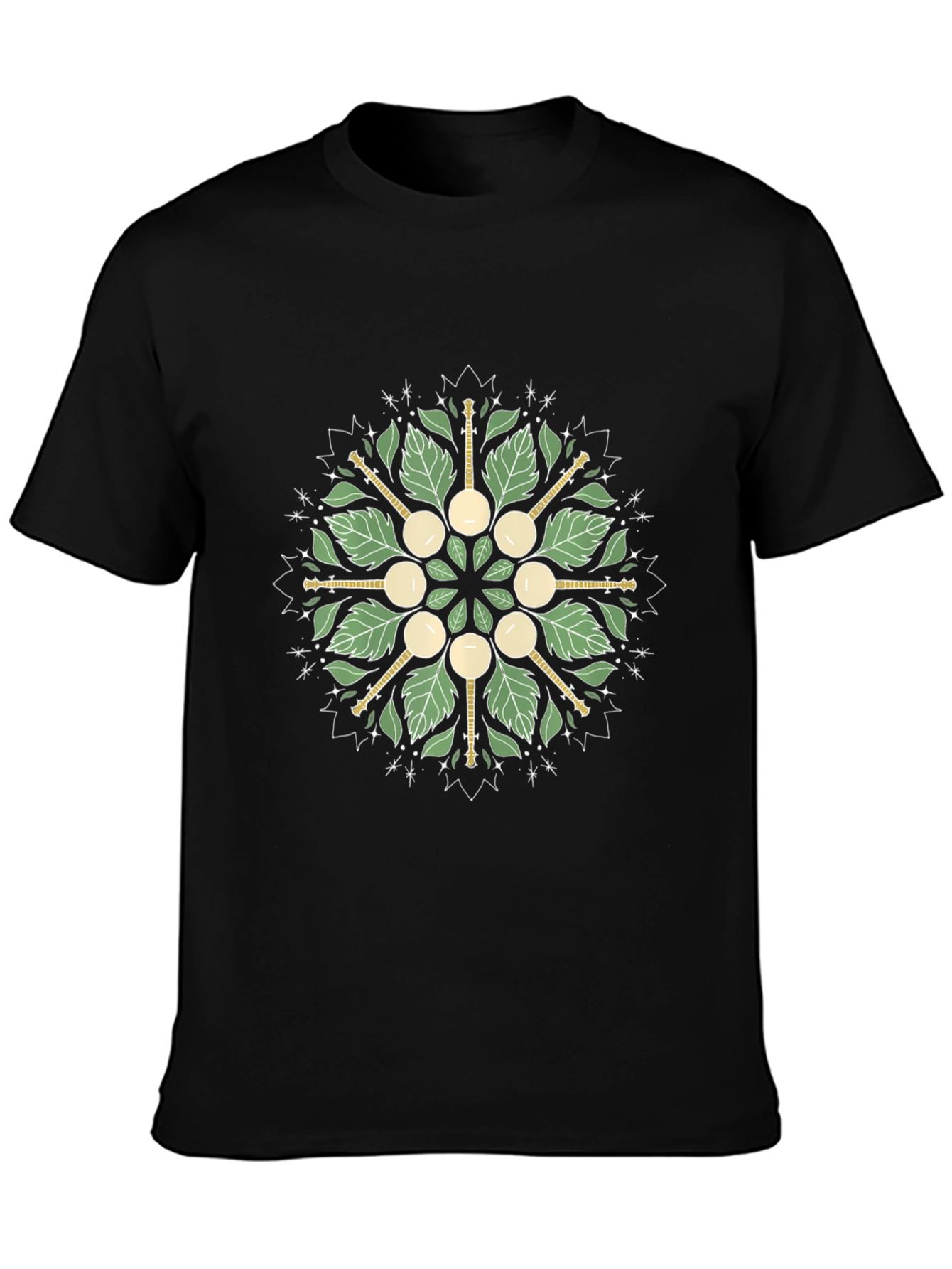 Camiseta Negra con Diseño Mandala de Banyo