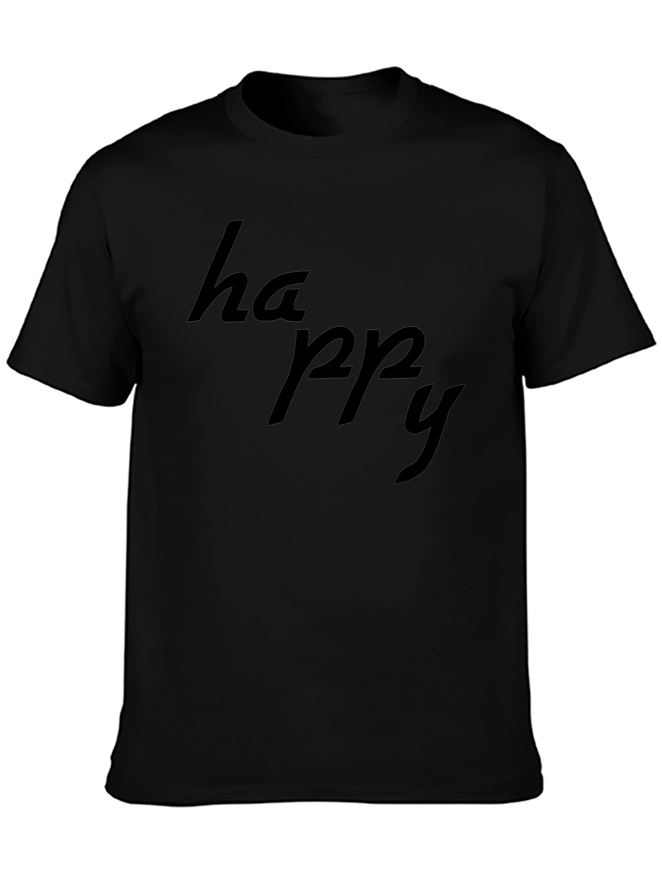 Camiseta Negra Hombre: Diseño Happy