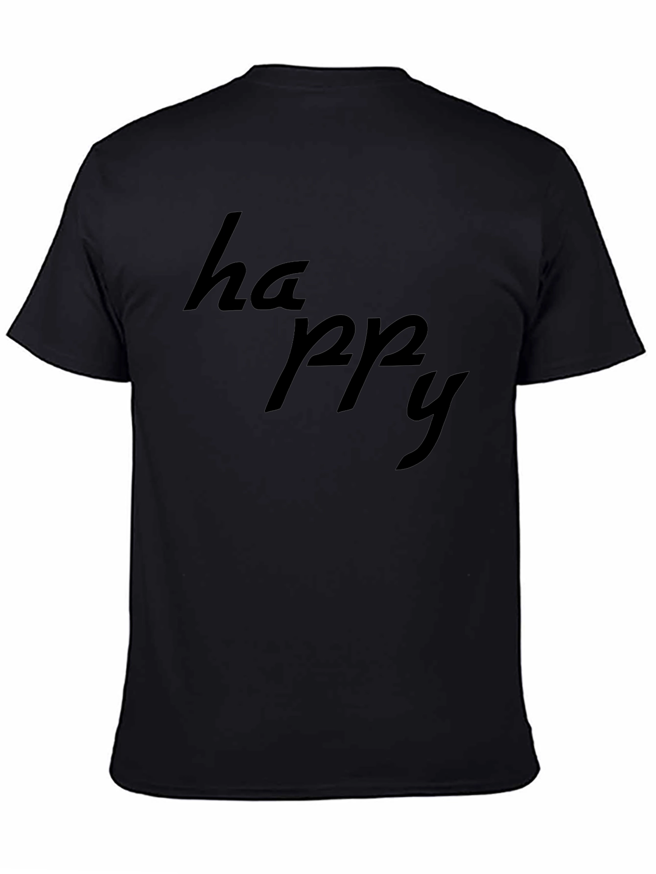 Camiseta Negra Hombre: Diseño Happy