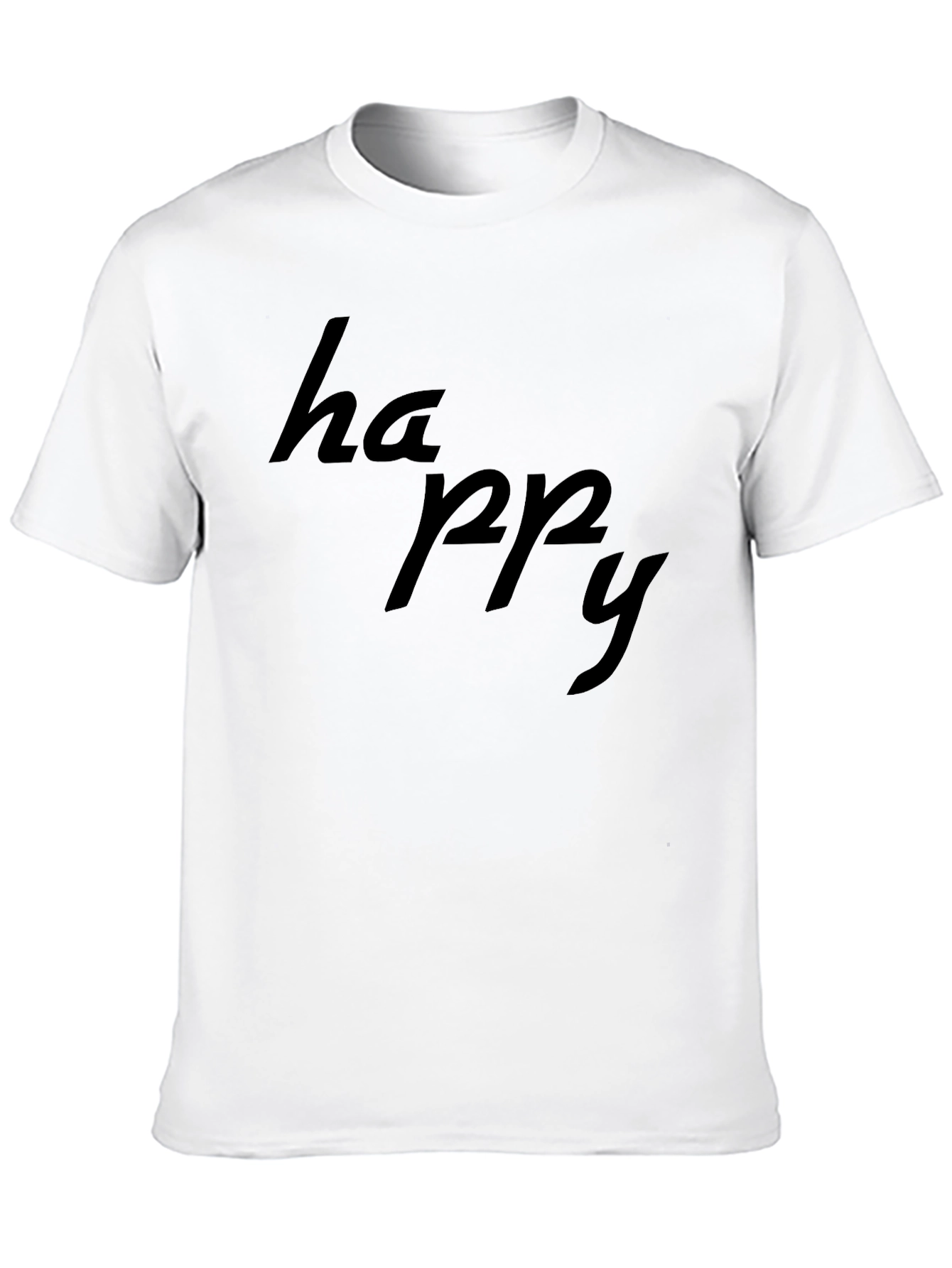 Camiseta Negra Hombre: Diseño Happy