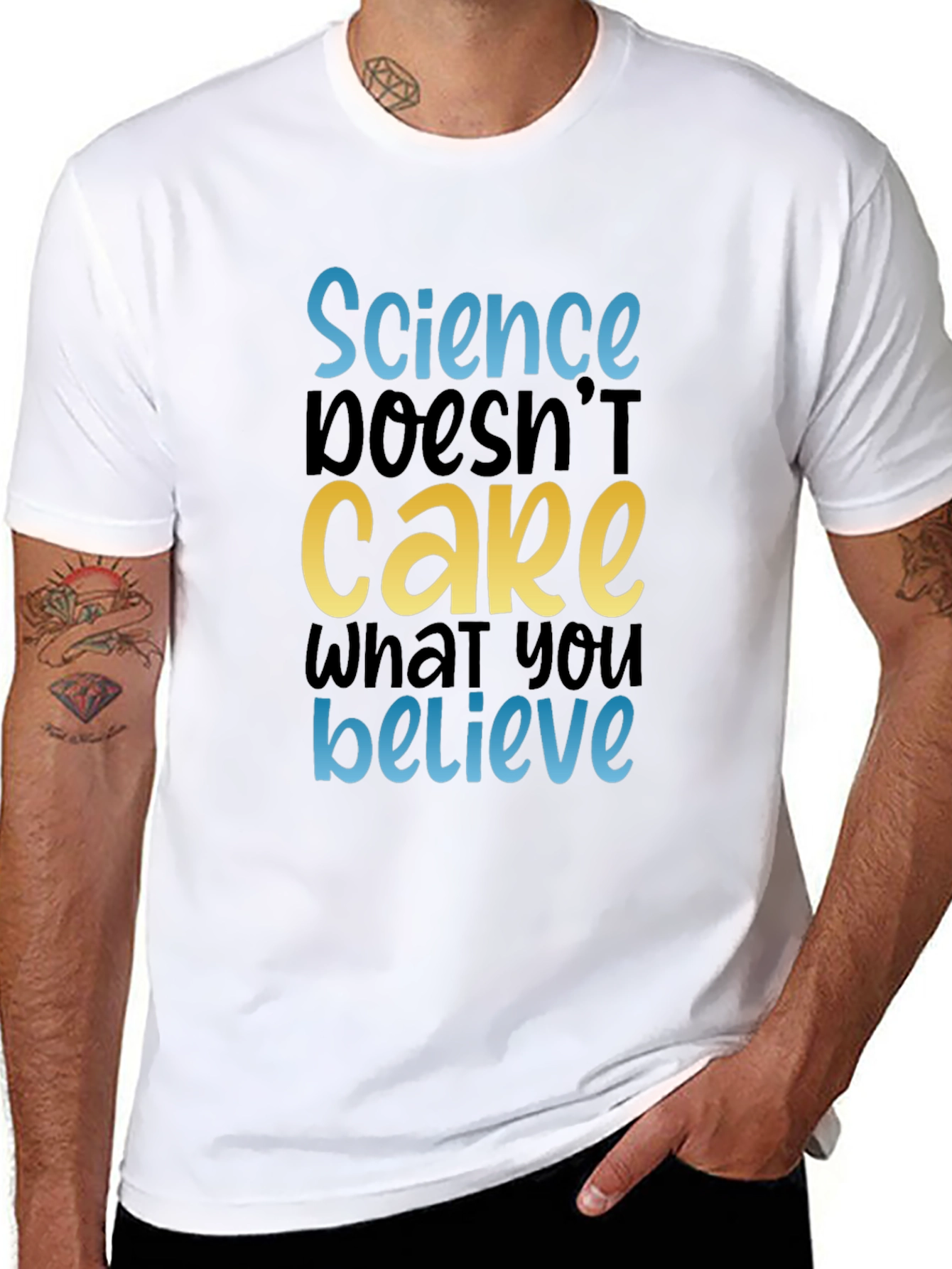 Camiseta Negra con Mensaje Científico