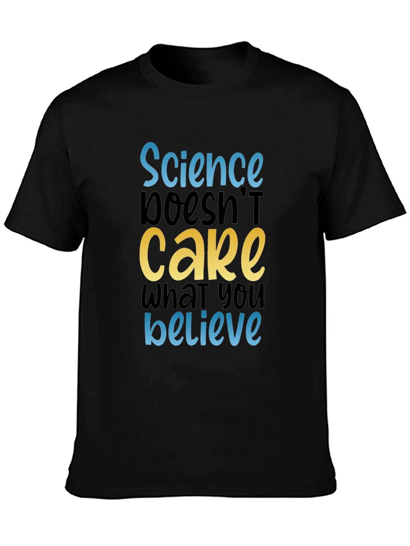 Camiseta Negra con Mensaje Científico