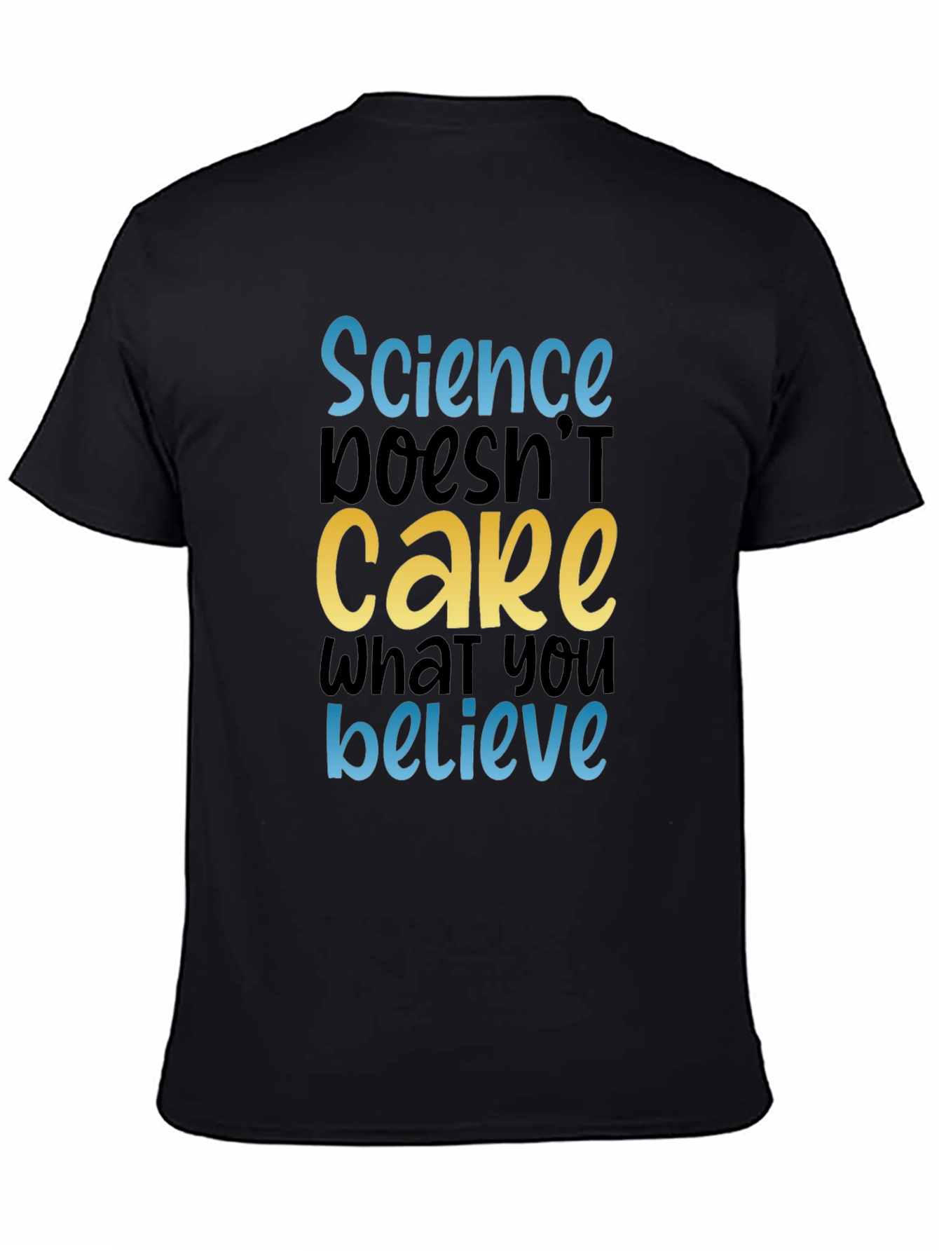 Camiseta Negra con Mensaje Científico