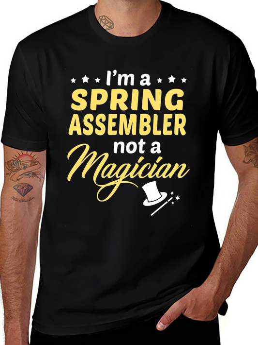 Camiseta Negra: Soy Montador de Muelles No Mago