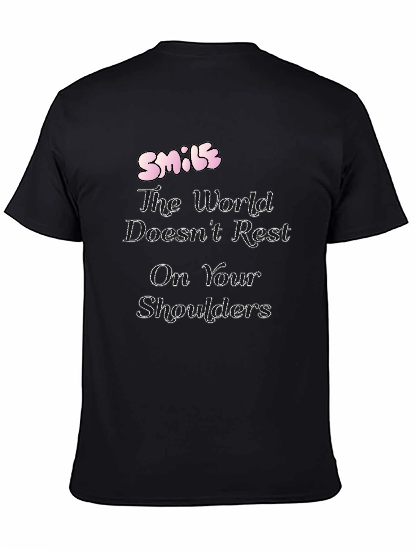 Camiseta Negra Hombre con Diseño Smile Inspirador