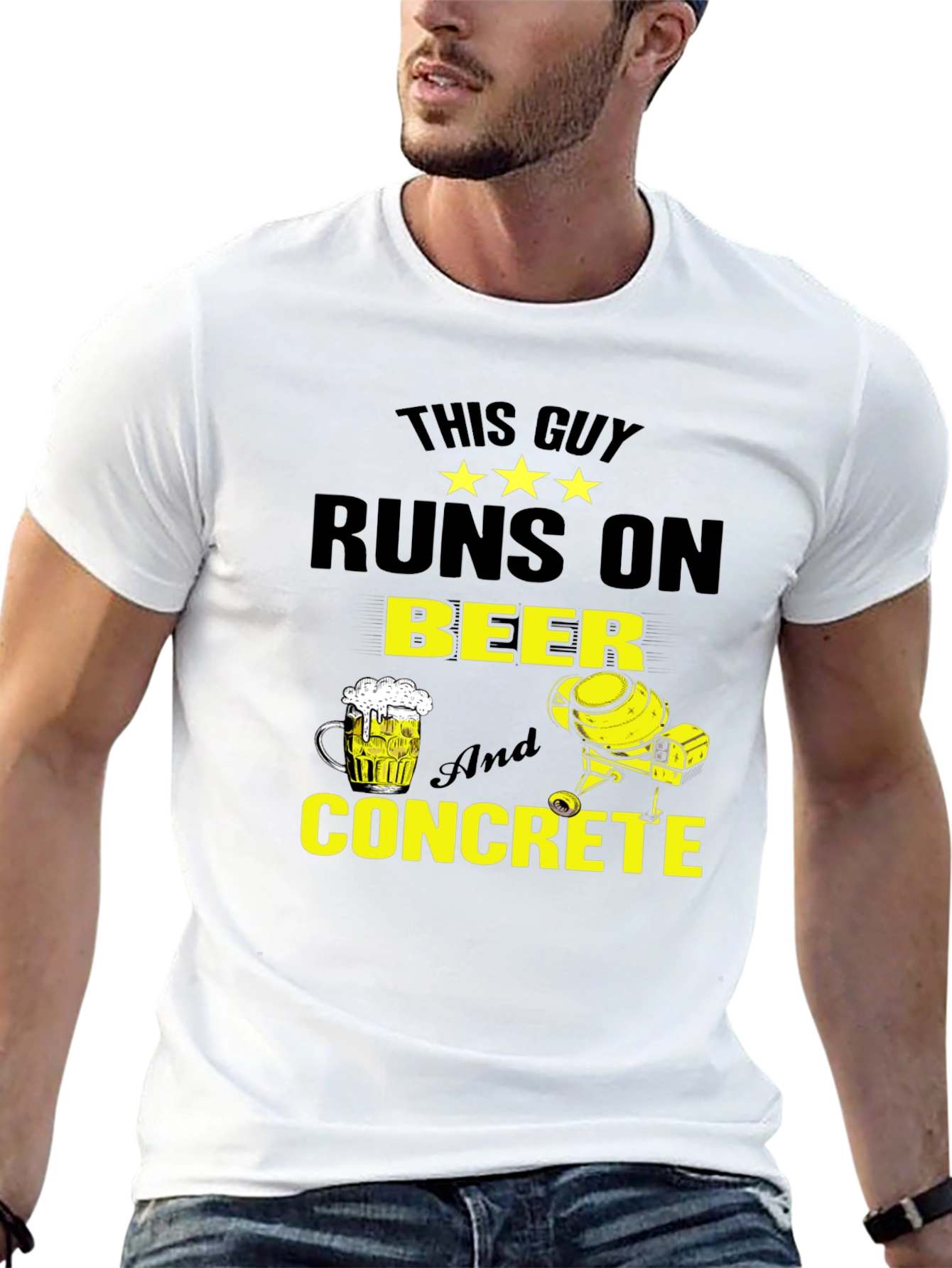 Camiseta Hombre: Cerveza y Concreto