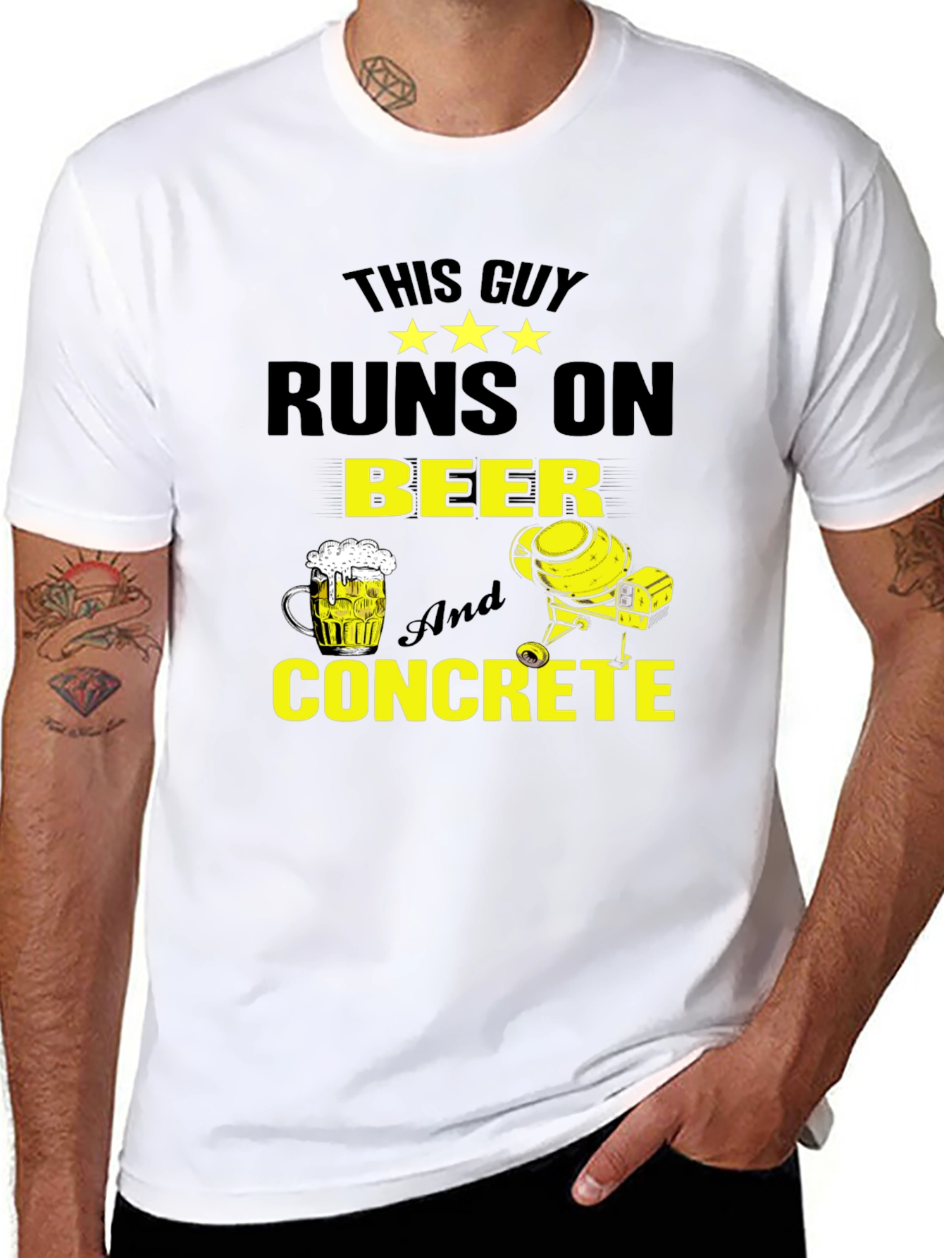 Camiseta Hombre: Cerveza y Concreto