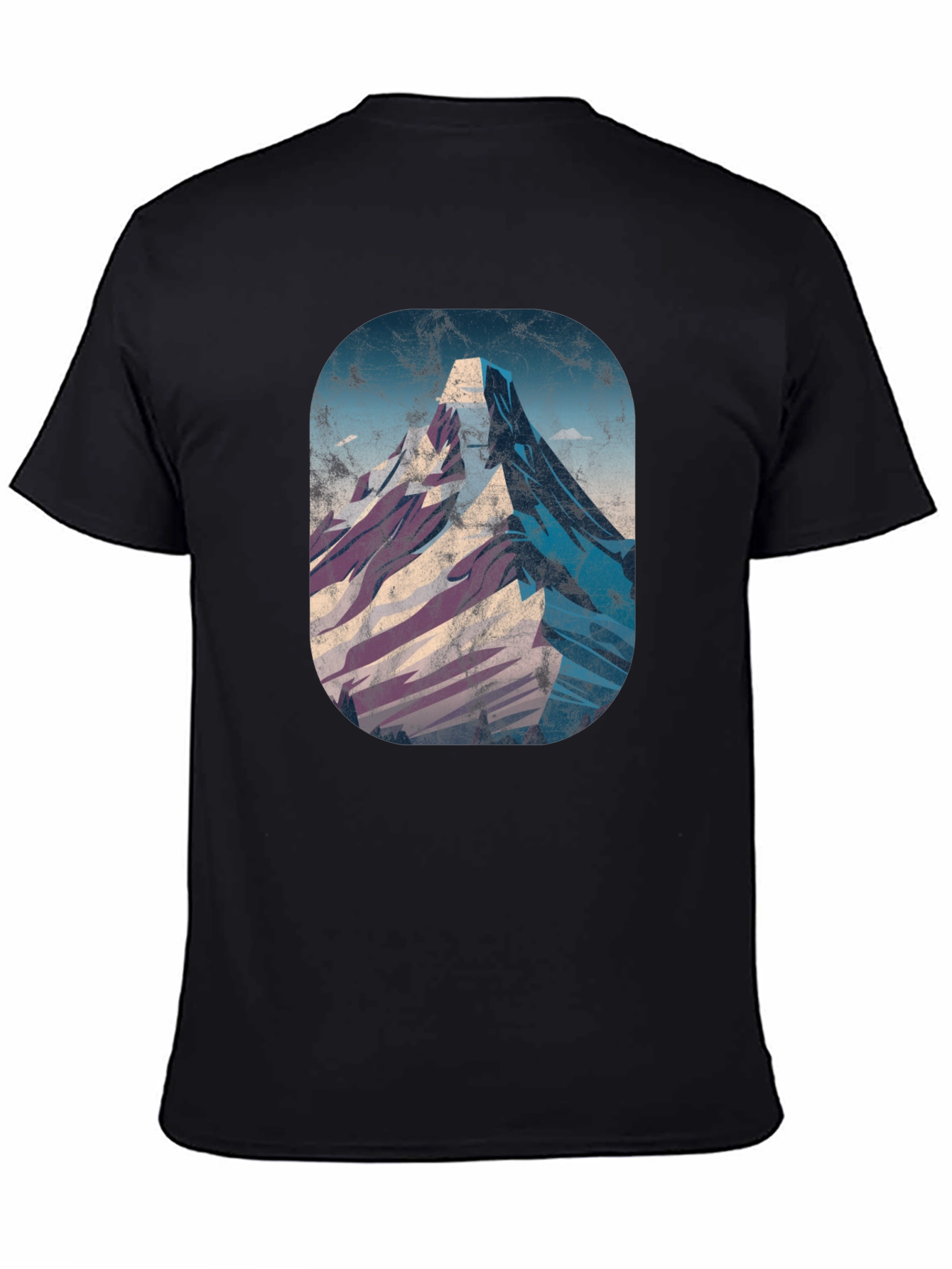 Camiseta Negra con Diseño de Montaña Retro