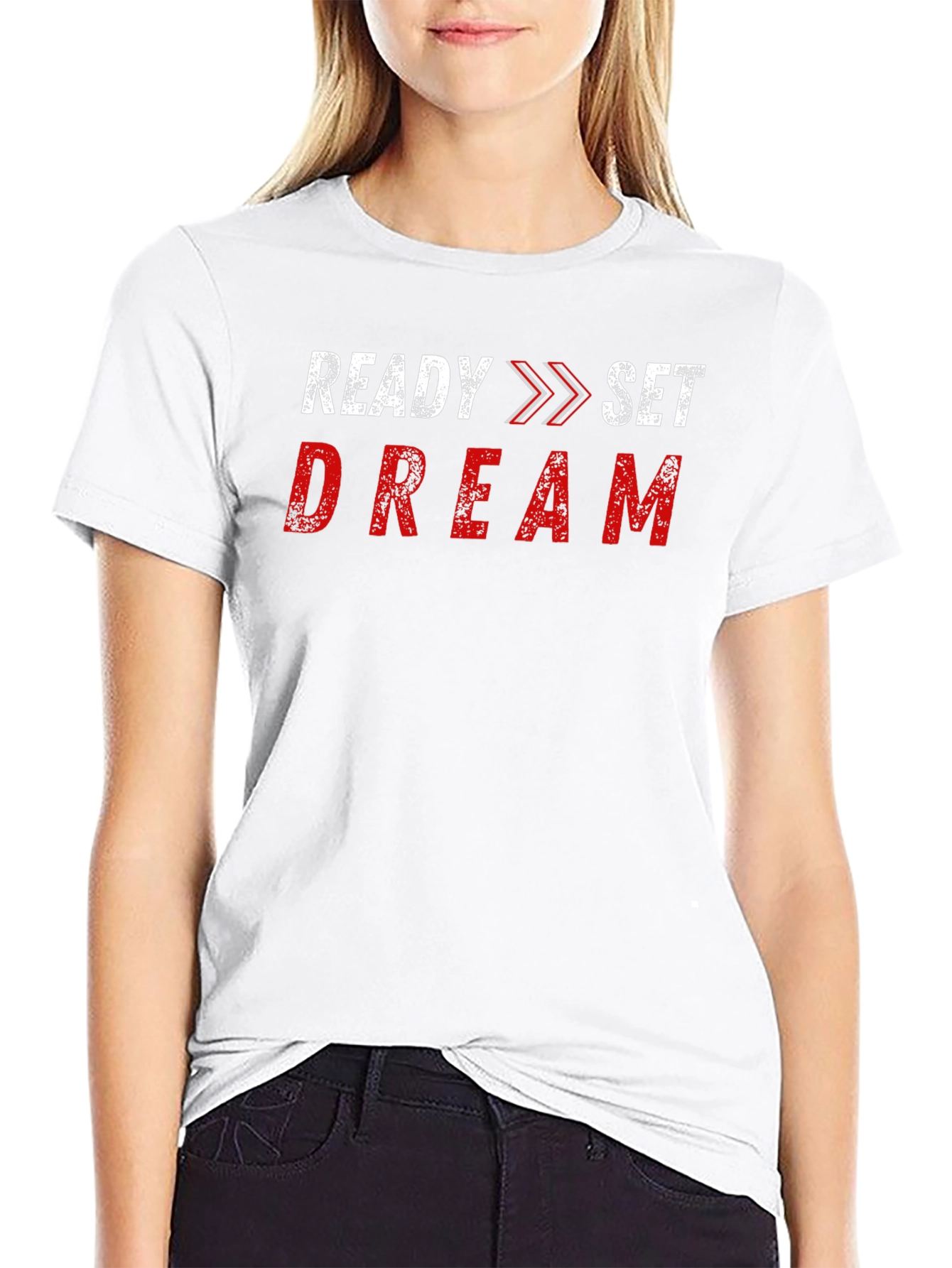 Camiseta Negra Ready Set Dream Algodón Casual