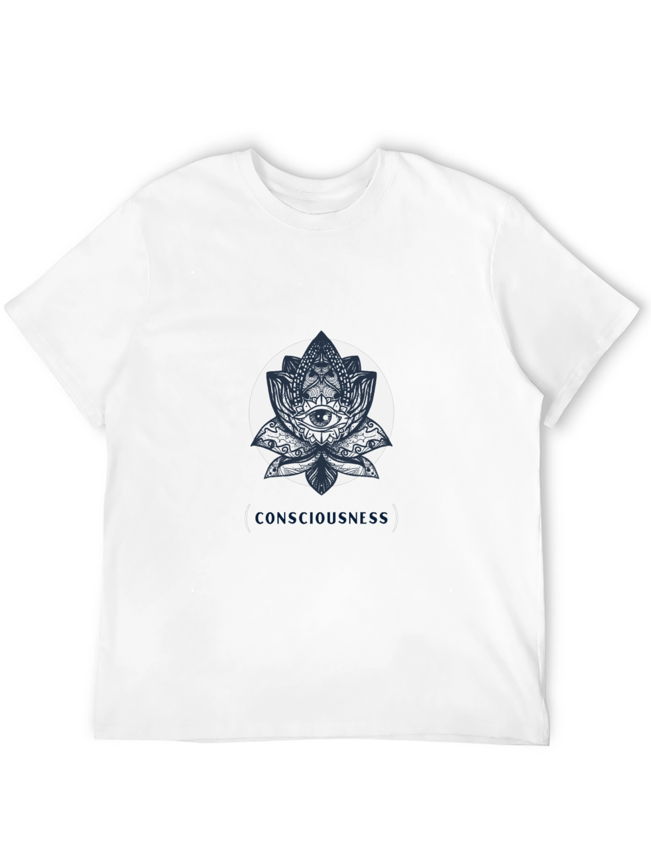 Camiseta Negra con Diseño de Loto y Ojo