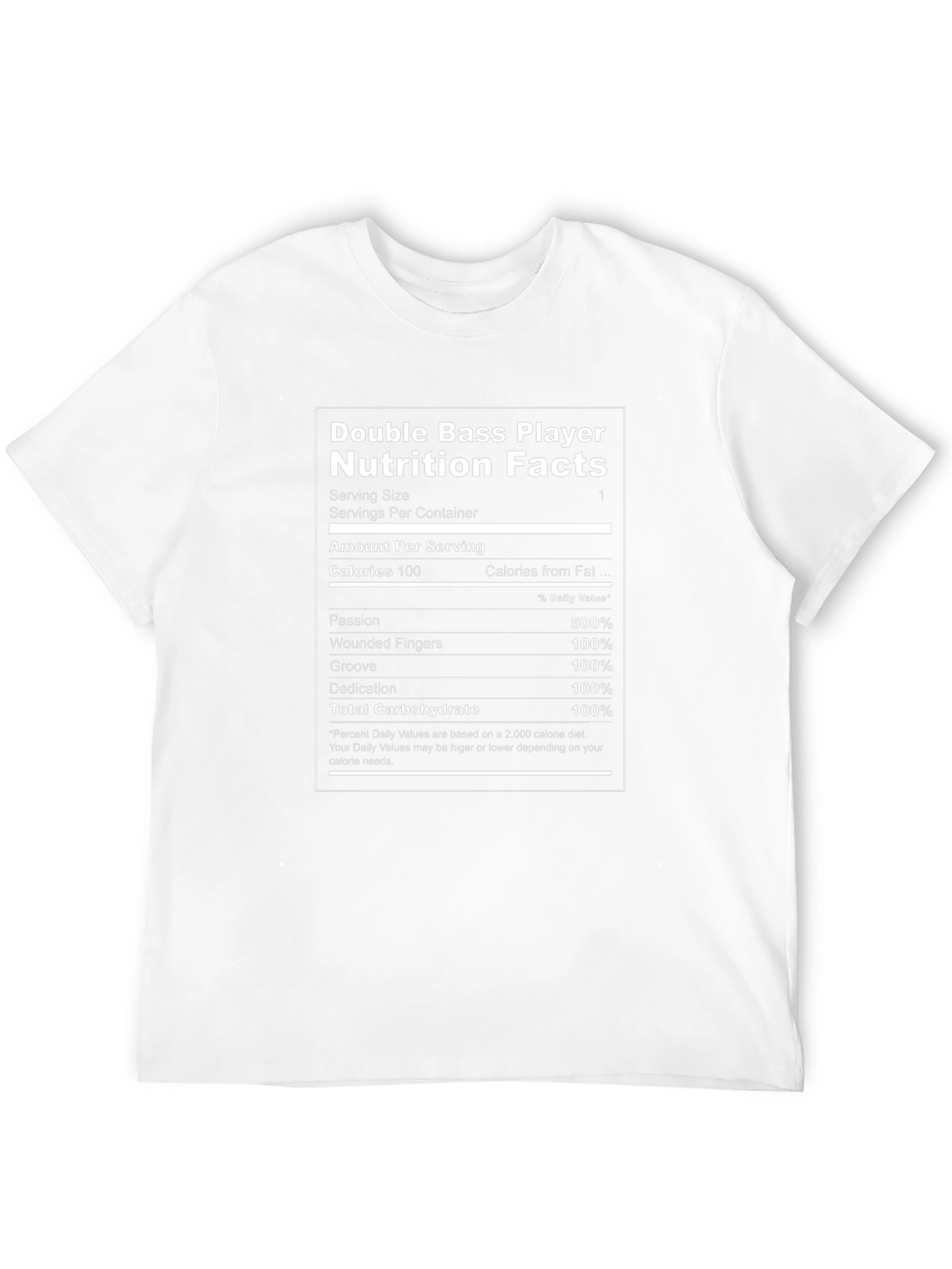Camiseta Negra de Bajista - Datos Nutricionales Divertidos