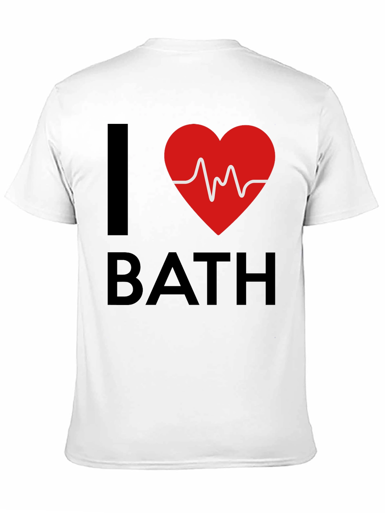 Camiseta Negra I Heart Bath con Diseño de Latido