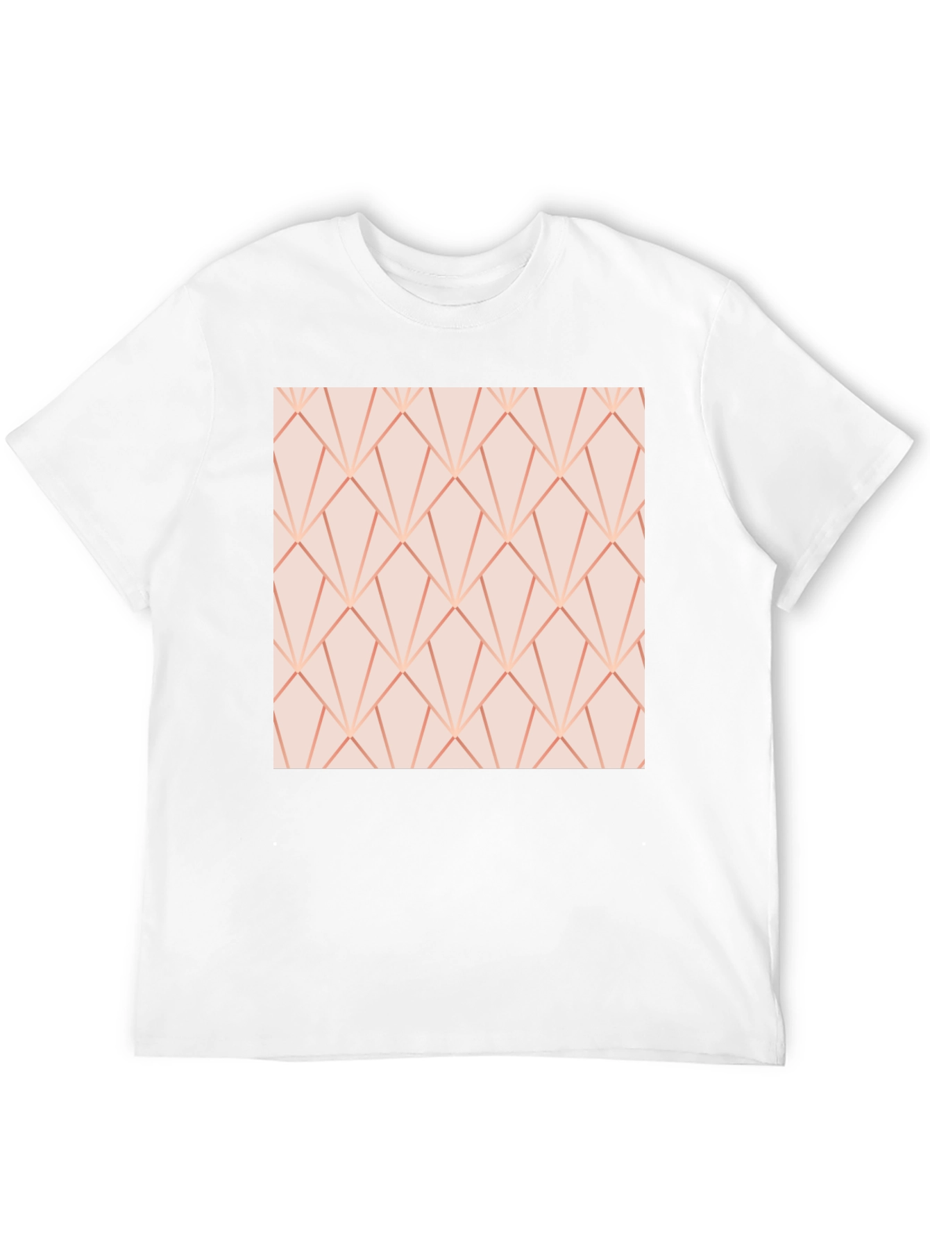 Camiseta Negra con Diseño Geométrico Rosa