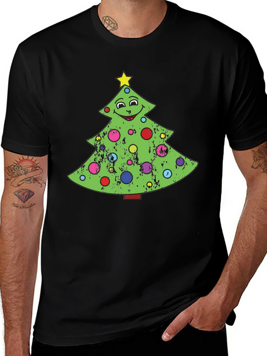 Camiseta Negra Árbol de Navidad Divertido