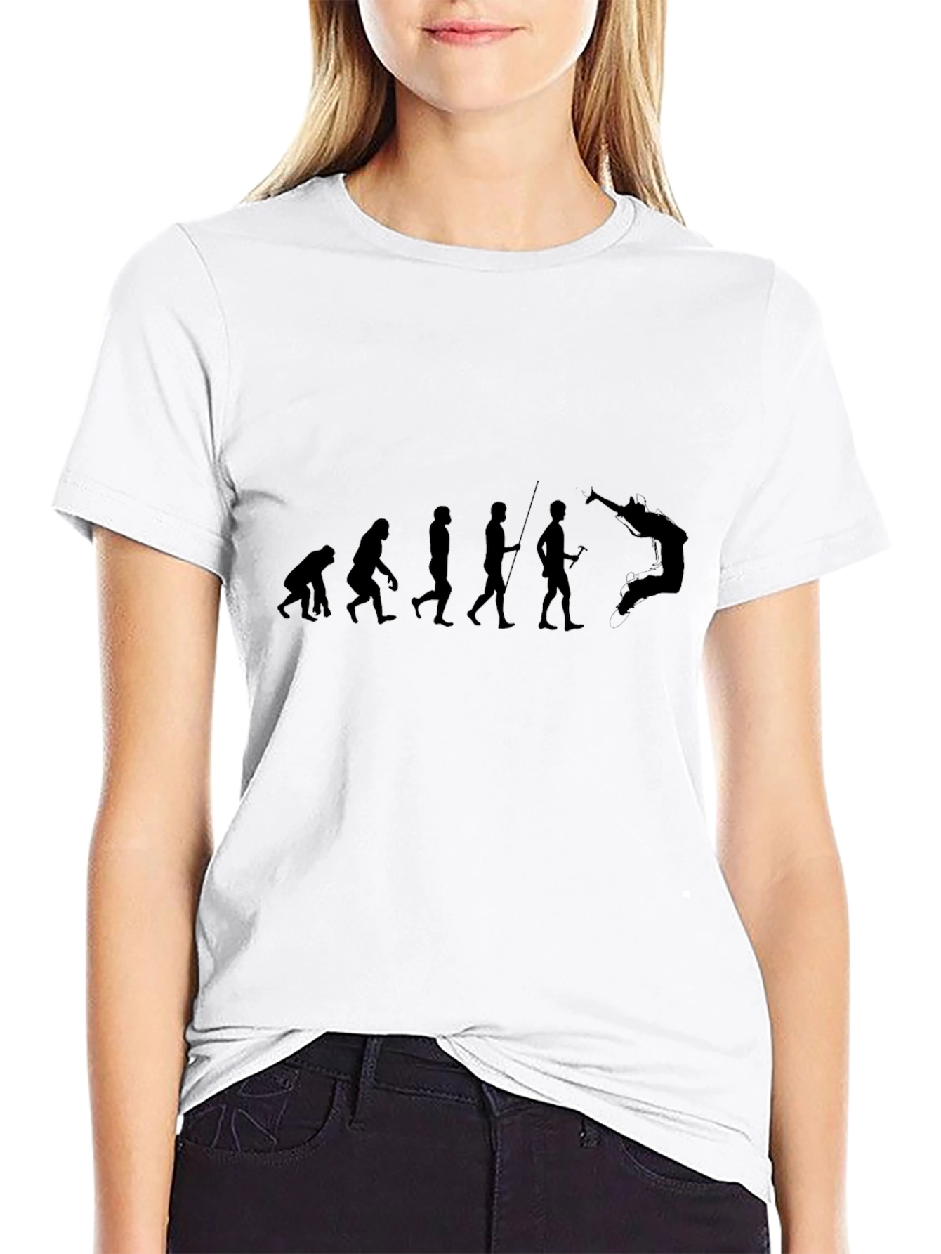 Camiseta Negra Evolución Salto Hombre