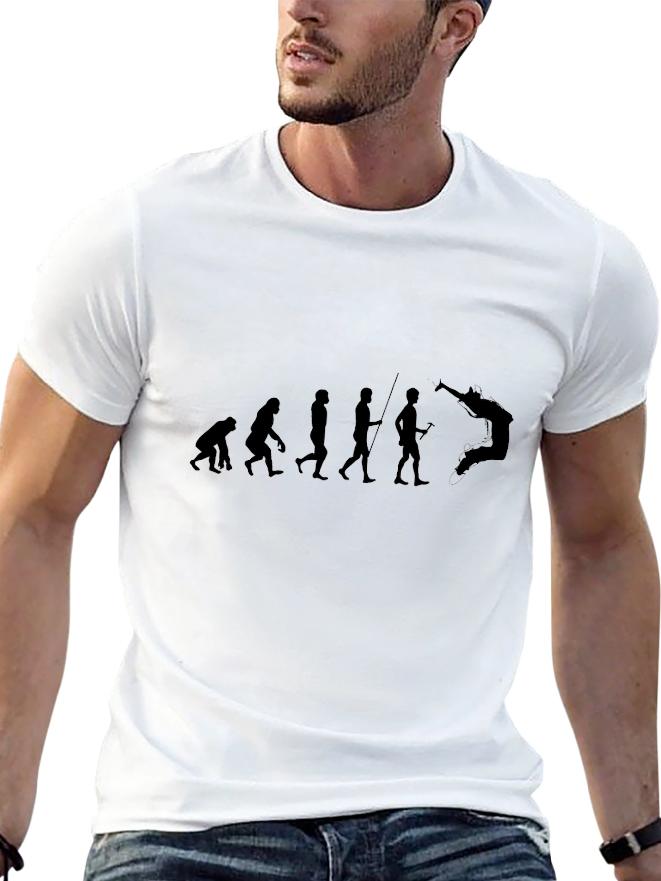 Camiseta Negra Evolución Salto Hombre