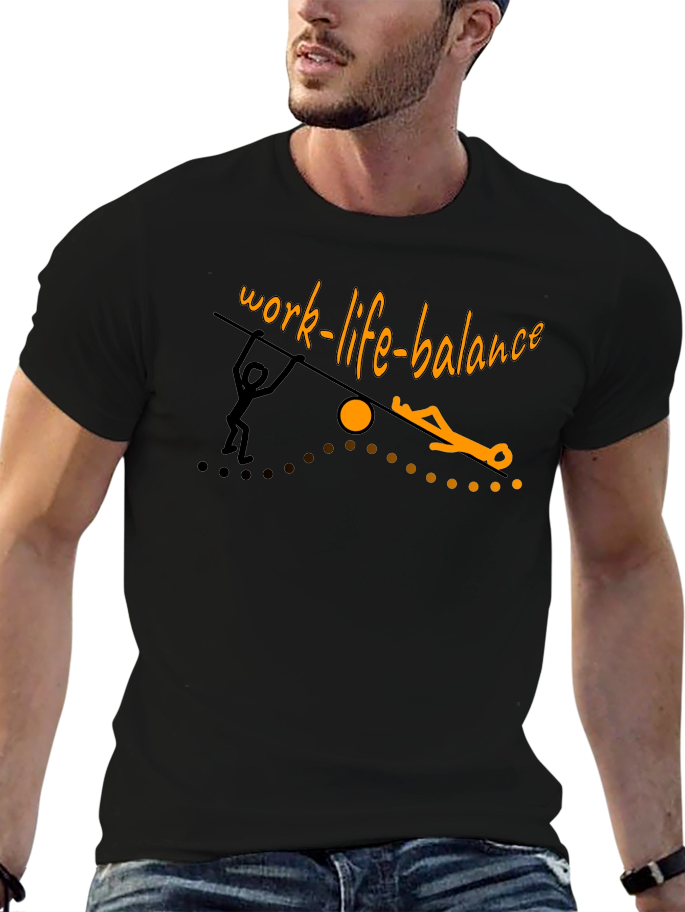 Camiseta Negra: Equilibrio Vida Laboral