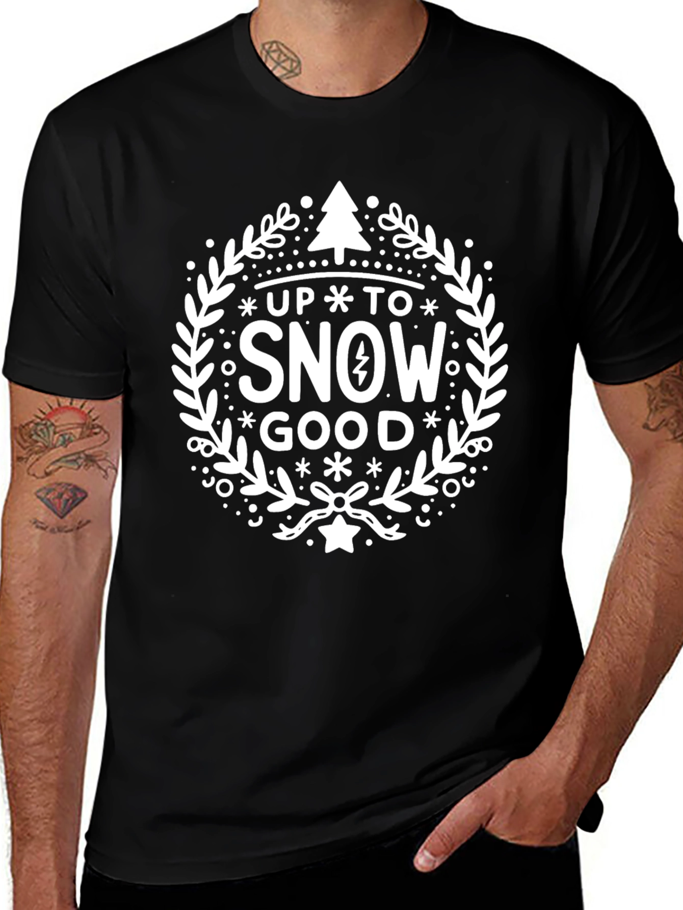Camiseta Negra Up To Snow Good Festiva