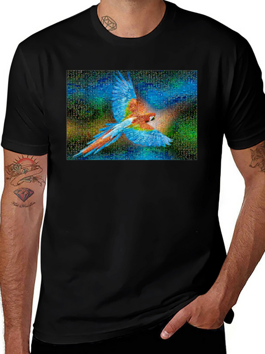 Camiseta Negra con Diseño de Guacamayo