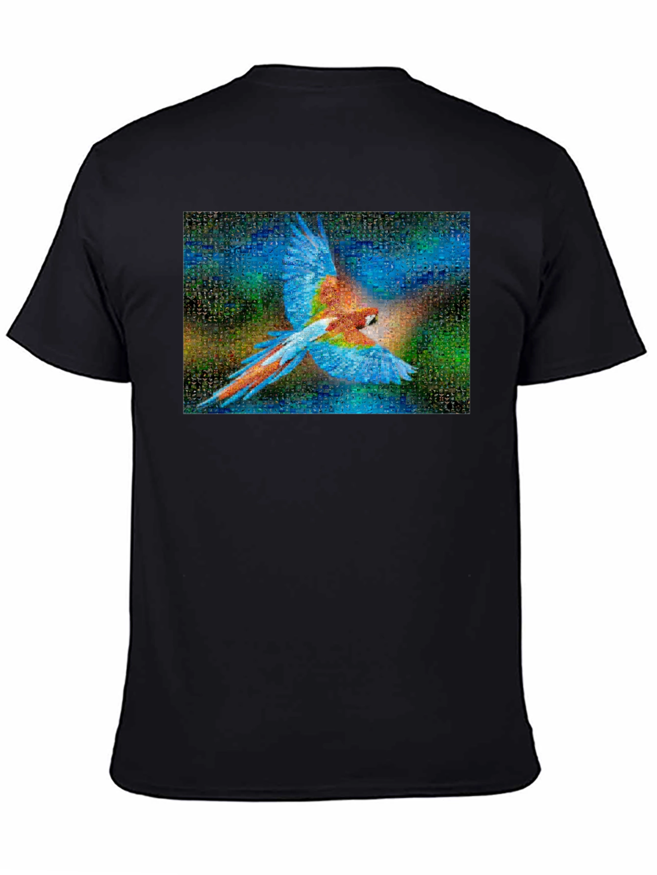 Camiseta Negra con Diseño de Guacamayo