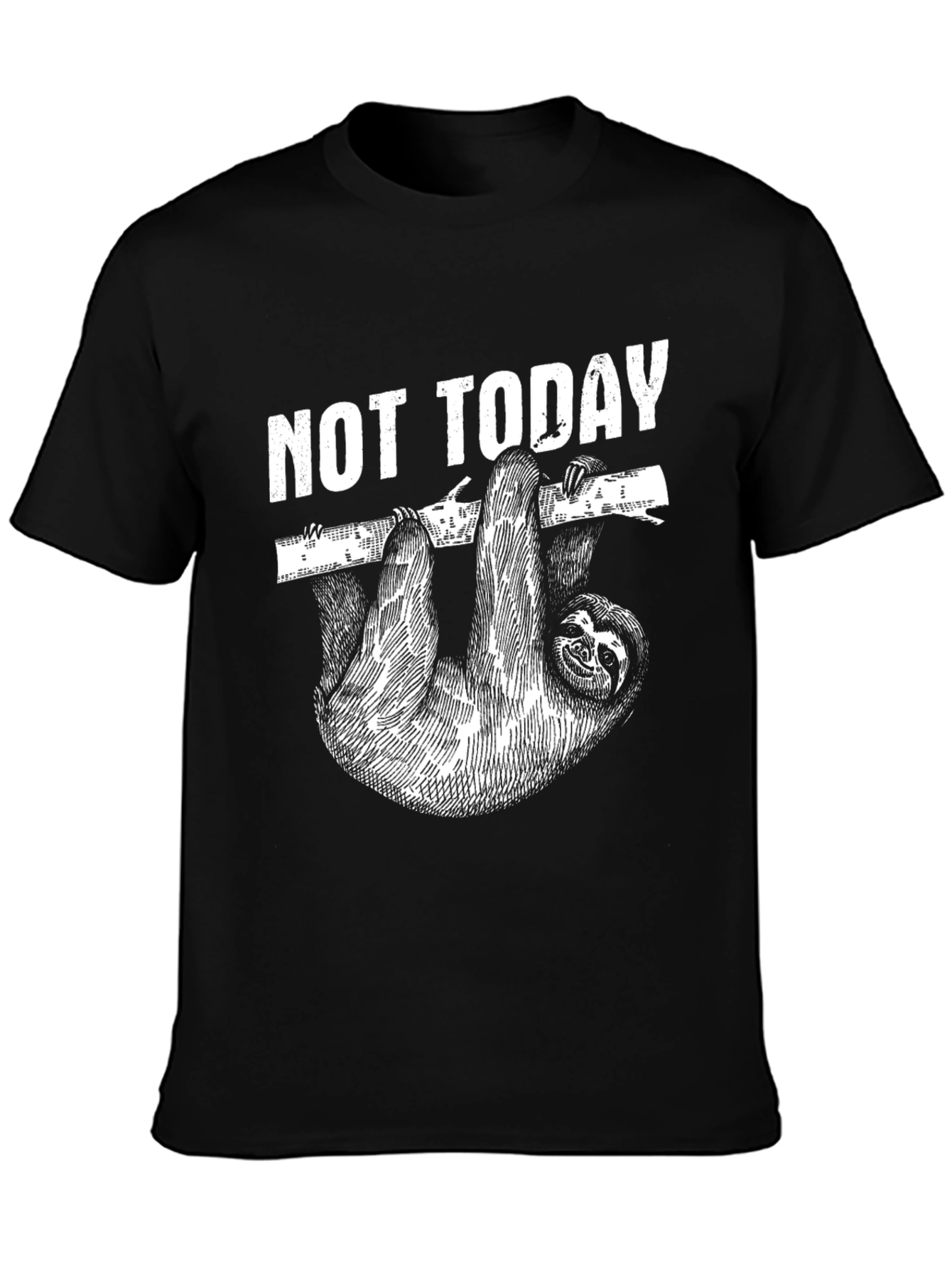 Camiseta Negra Not Today con Diseño de Perezoso